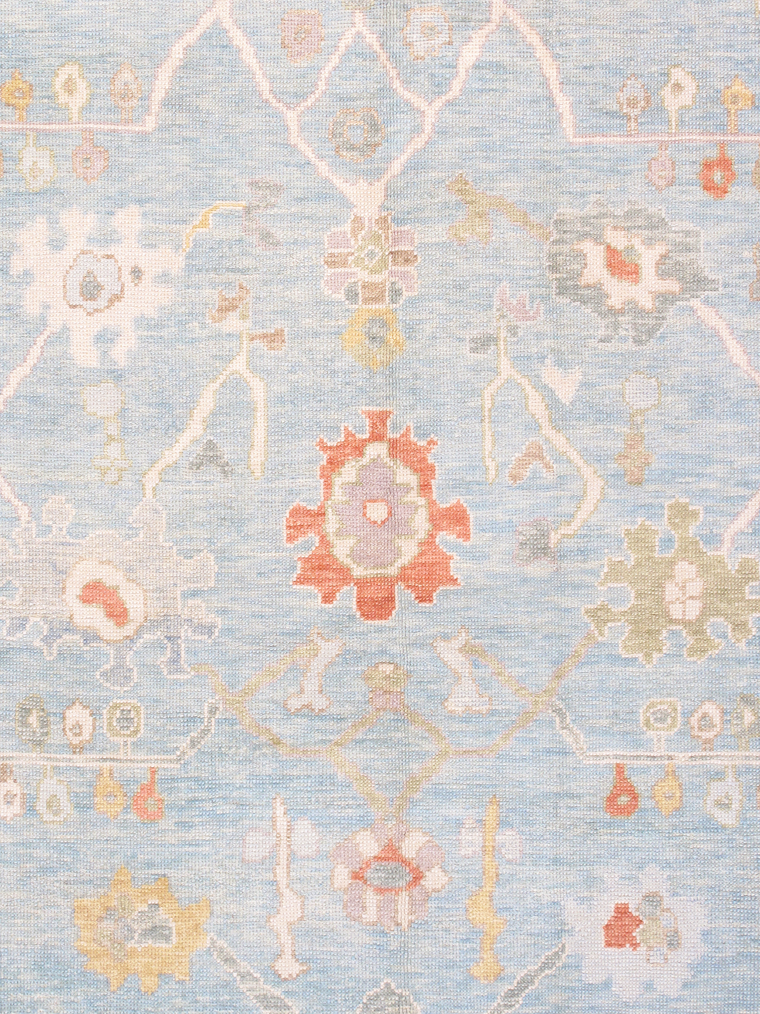 Pasargad - Oushak Collection Hand-Knotted Wool Area Rug in Blue/Ivory, 113" x 155" (78366 9x13)