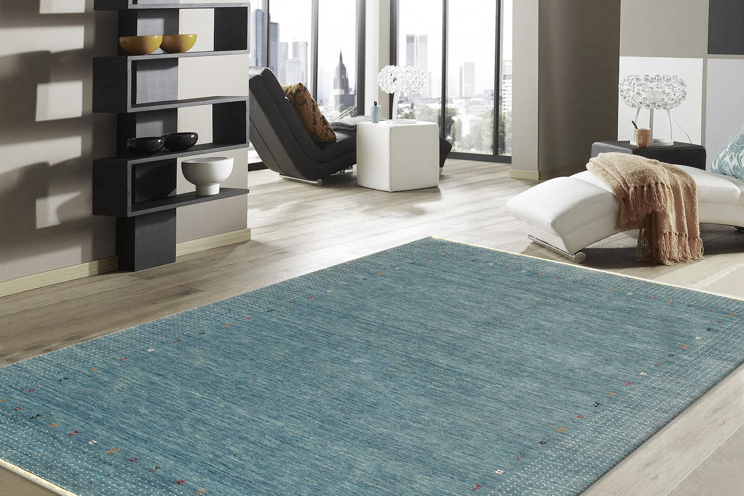 Pasargad Gramercy Collection Hand-Loomed Silk and Wool Charcoal Area Rug (AR-10 9X12) - 105'' x 141''
