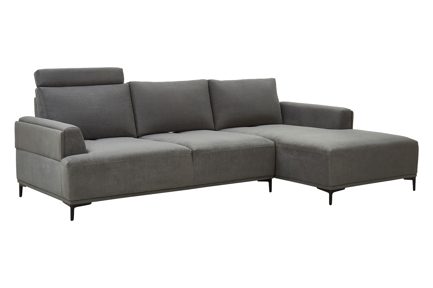 Pasargad - Modern Lucca Sectional Sofa with Push Back Functional, Left Facing Chaise Gray Color