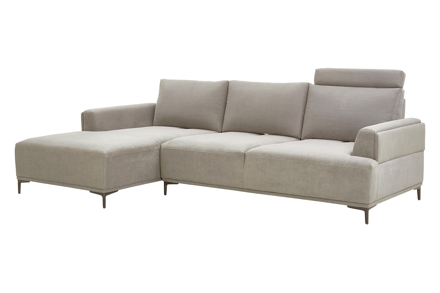 Pasargad - Modern Lucca Sectional Sofa with Push Back Functional, Left Facing Chaise Gray Color