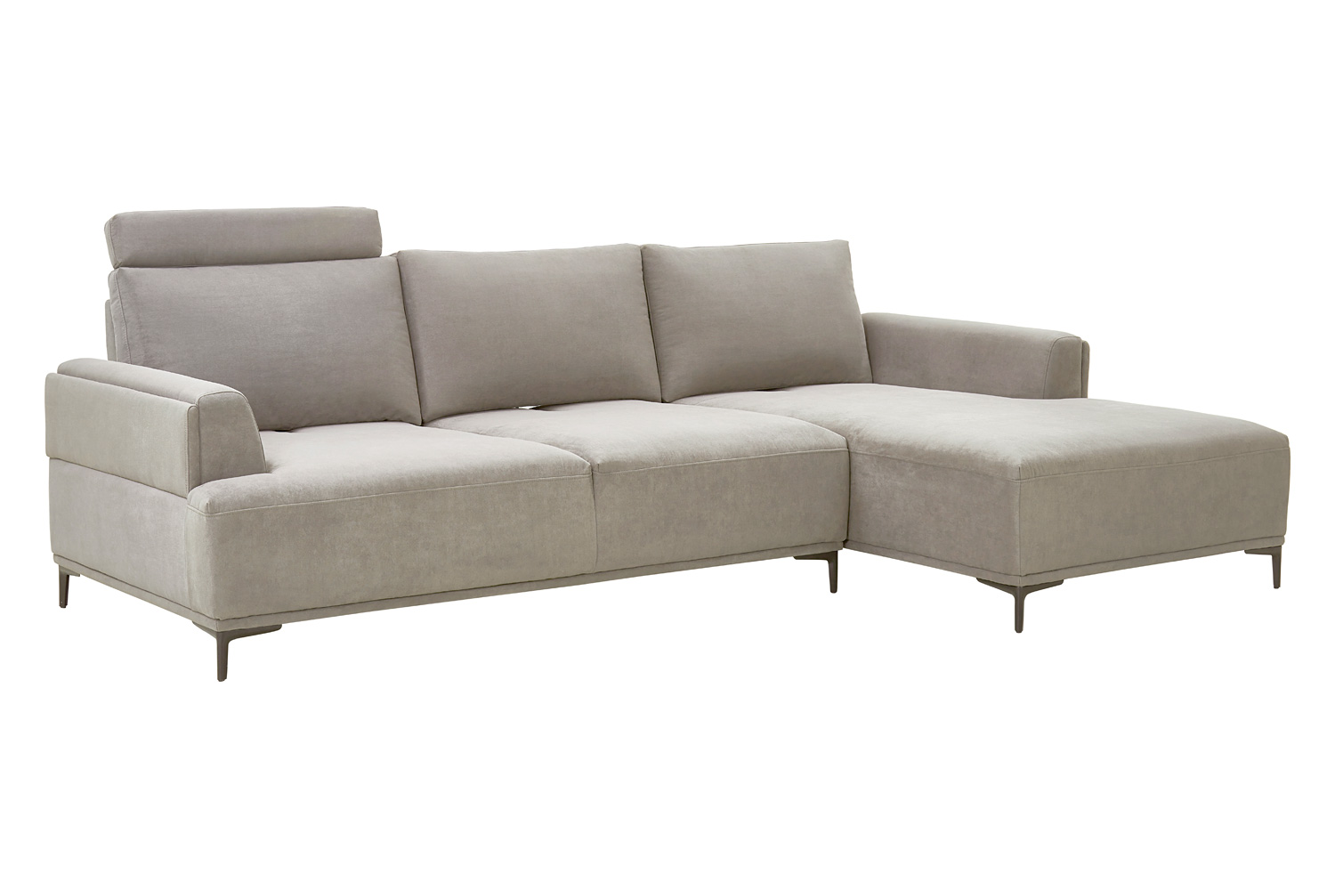 Pasargad - Modern Lucca Sectional Sofa with Push Back Functional, Left Facing Chaise Gray Color