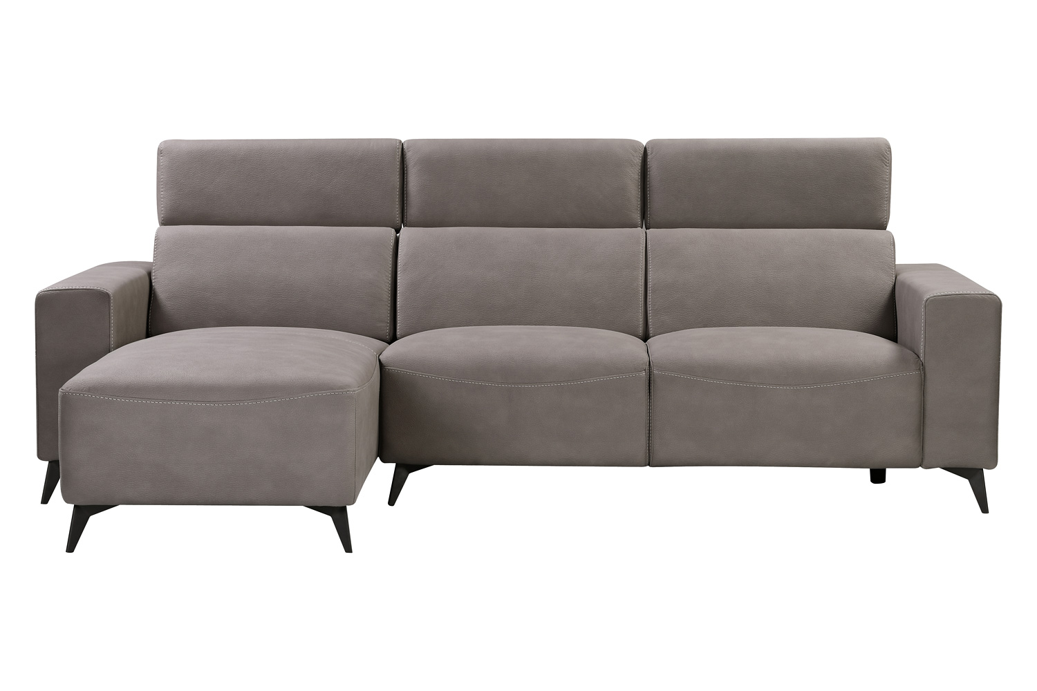 Pasargad Modern Bari Sectional Sofa with Push Back Functional, Left Facing Gray Color
