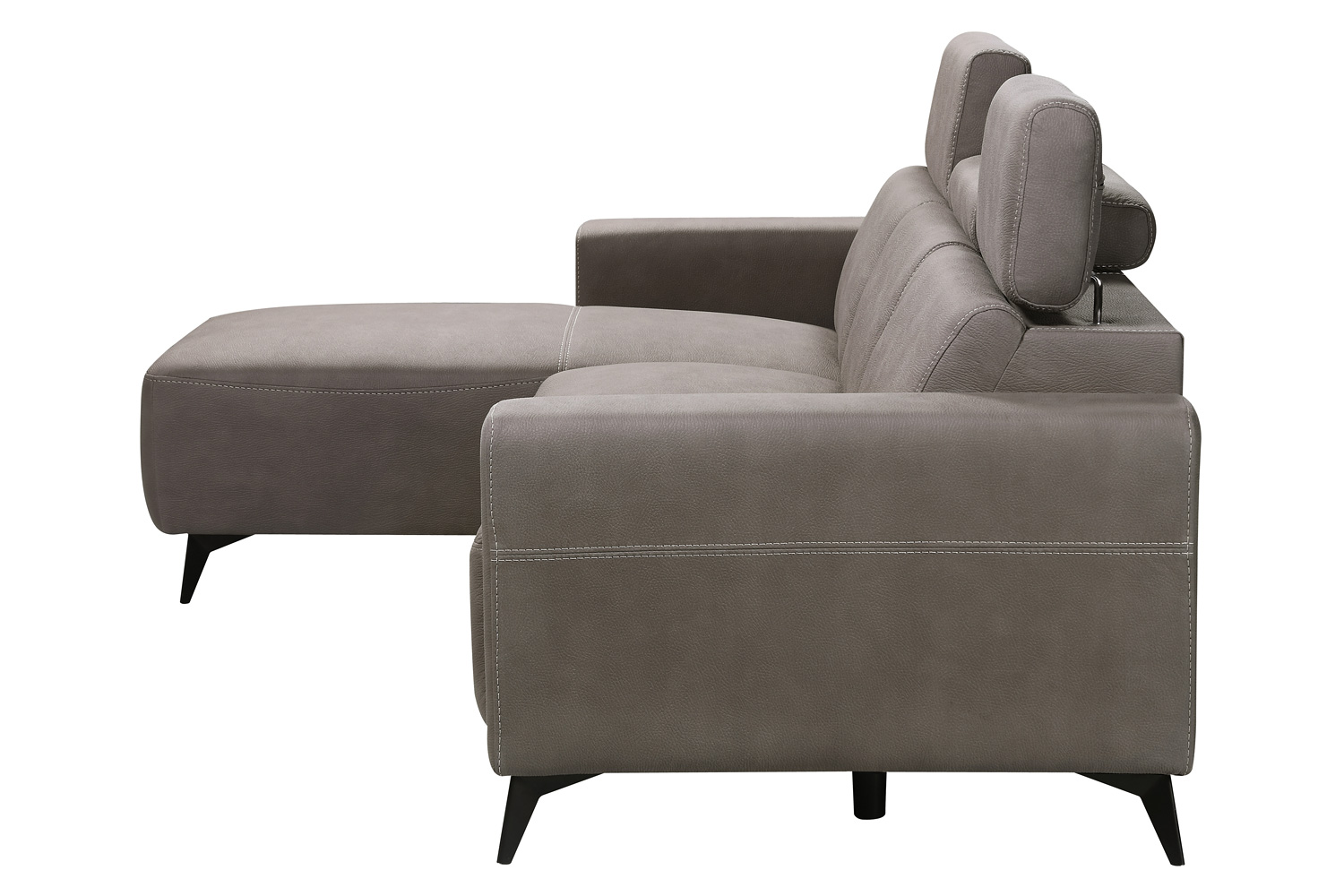 Pasargad Modern Bari Sectional Sofa with Push Back Functional, Left Facing Gray Color