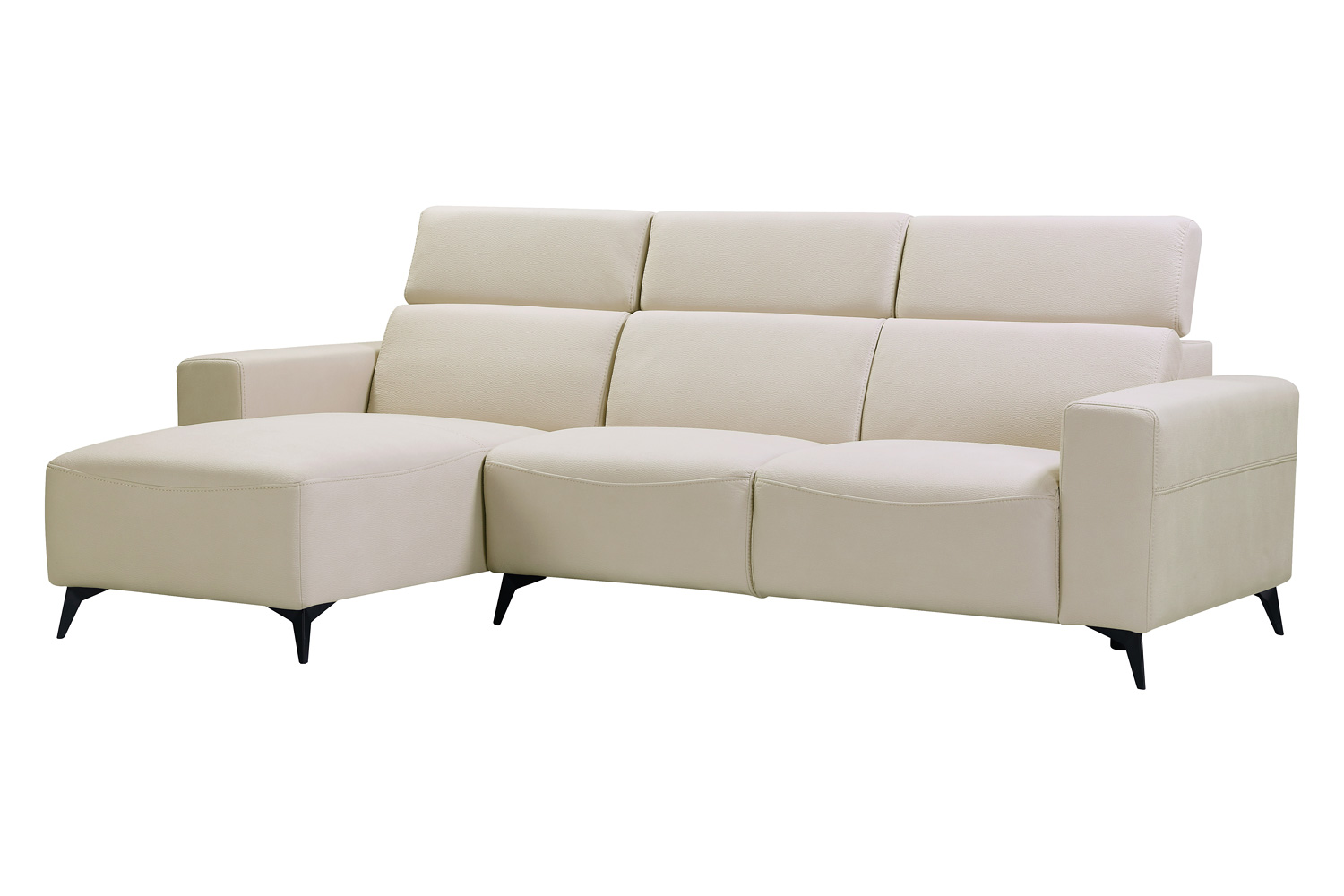 Pasargad - Modern Bari Sectional Sofa with Push Back Functional, Left Facing Gray Color