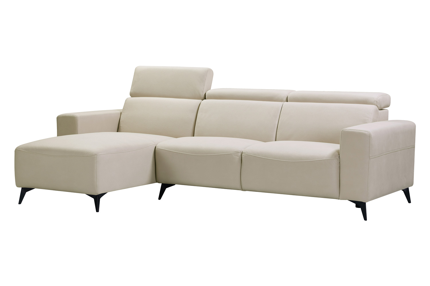 Pasargad Modern Bari Sectional Sofa with Push Back Functional, Left Facing Beige Color