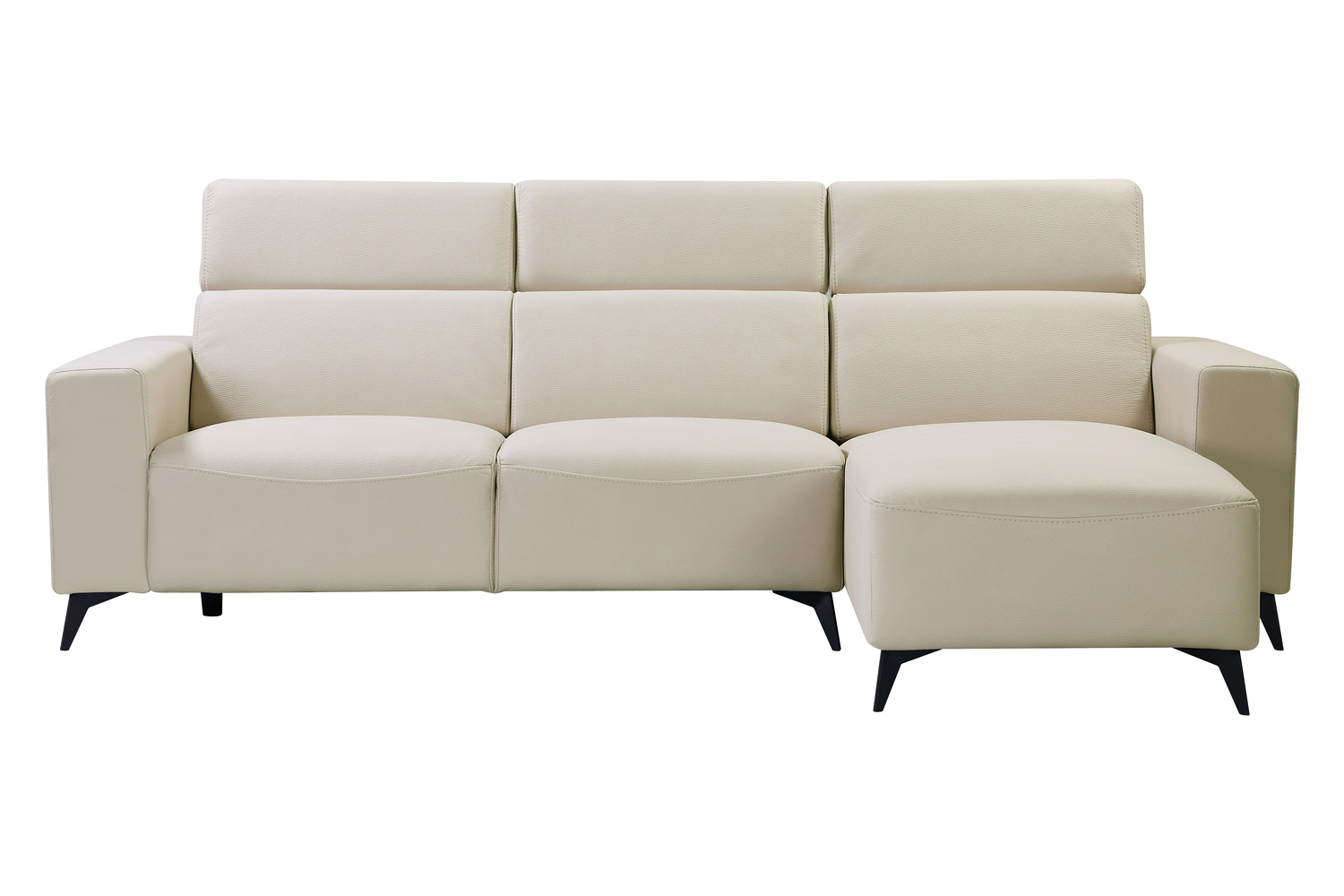 Pasargad Modern Bari Sectional Sofa with Push Back Functional, Left Facing Beige Color