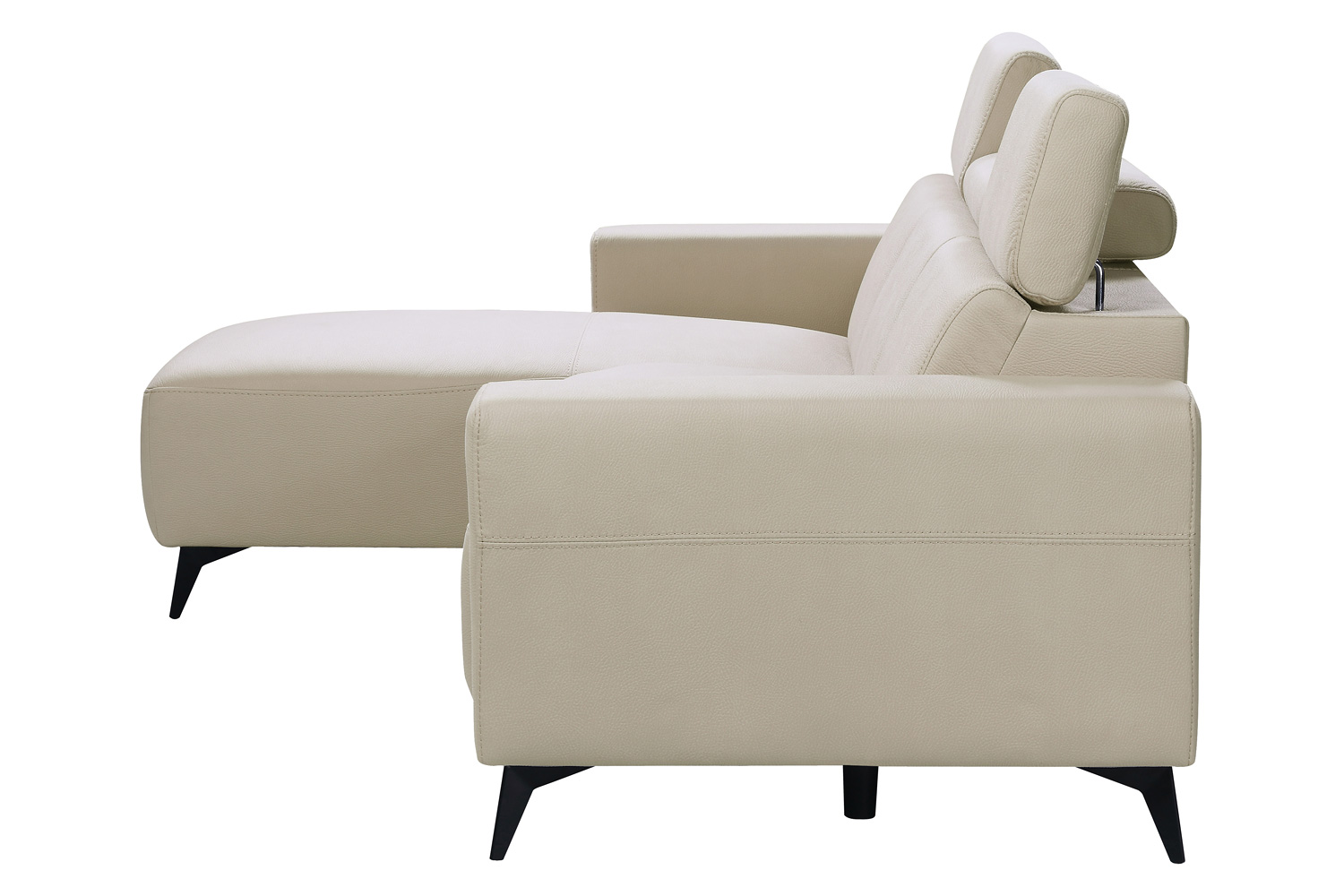 Pasargad Modern Bari Sectional Sofa with Push Back Functional, Left Facing Beige Color