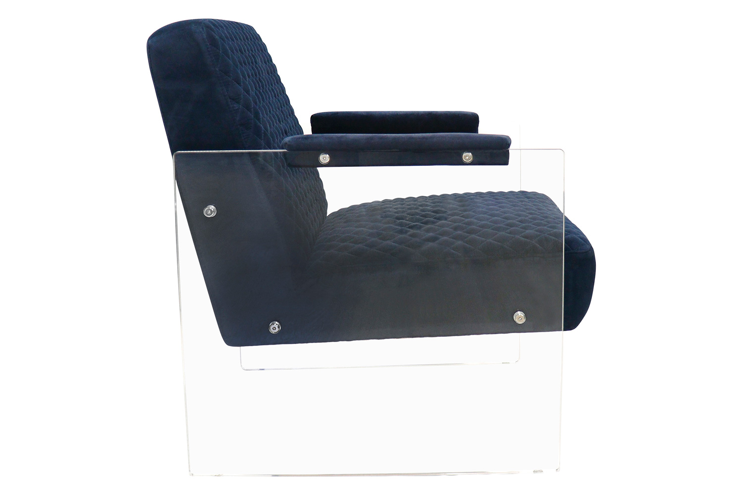 Pasargad - Tribecca Collection Acrylic and Velvet Accentchair