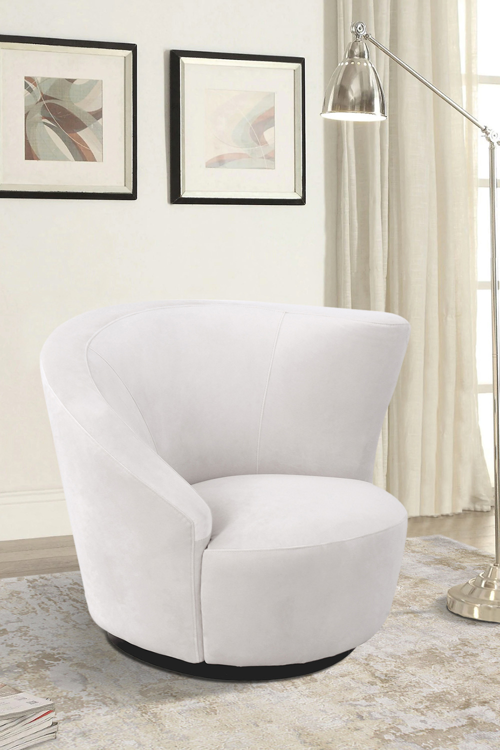 Pasargad - Vicenza Collection Crescent Chair in White