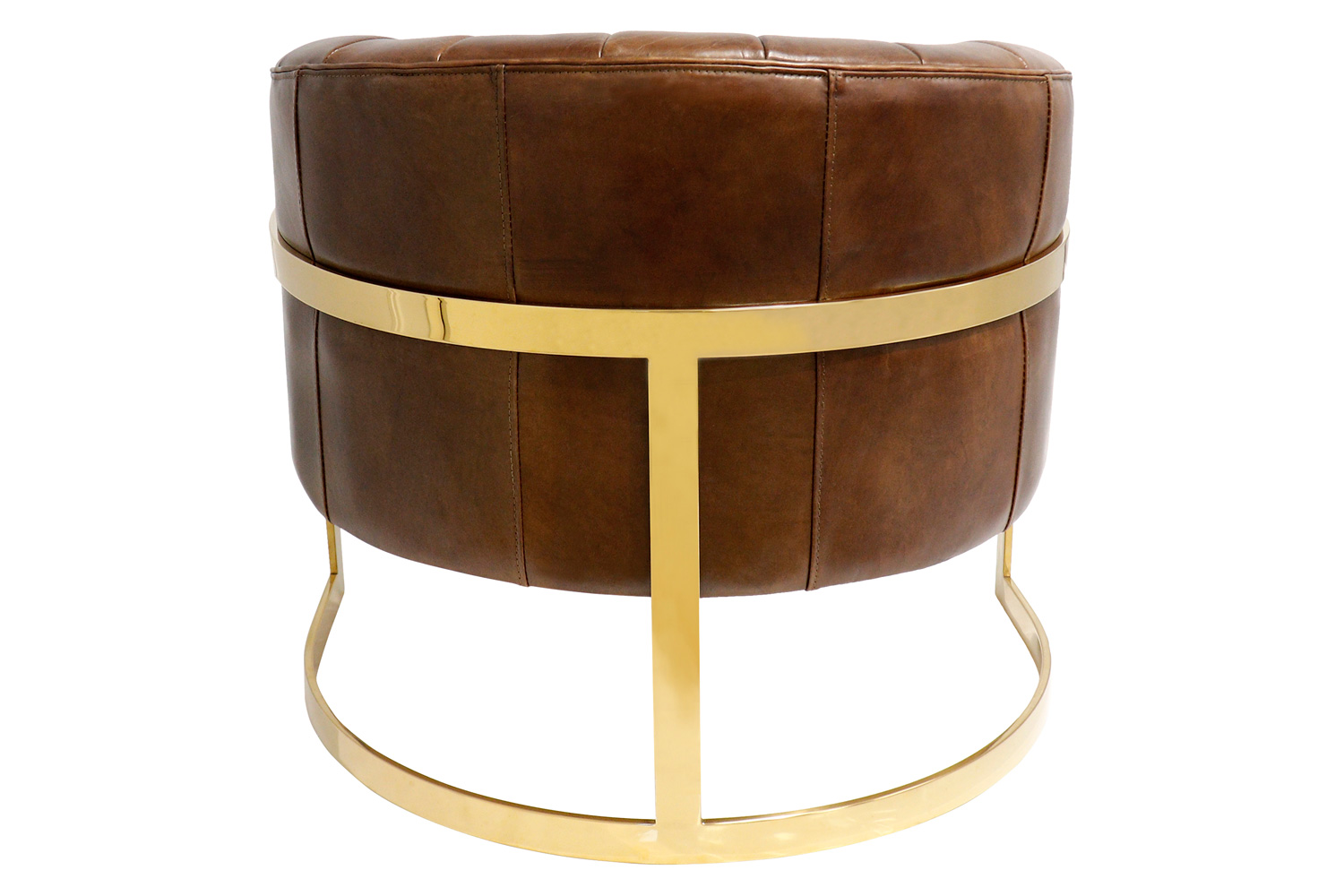 Pasargad - Vicenza Collection Barrel Leather Chair