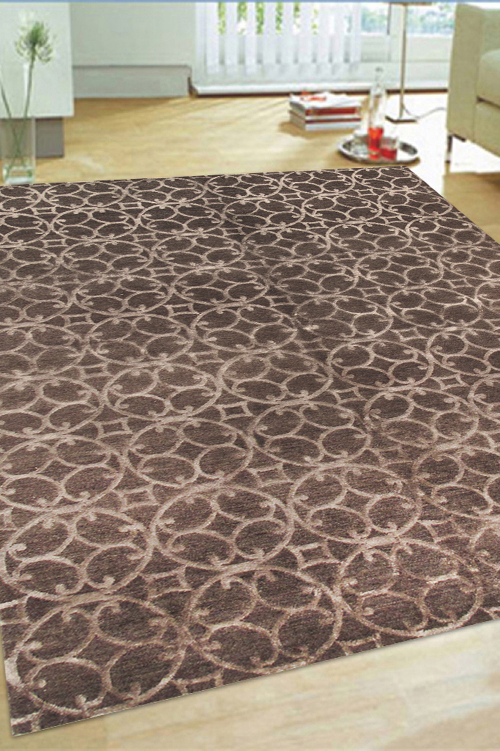 Pasargad - Modern Collection Hand-Knotted Silk and Wool Area Rug CIRC-4