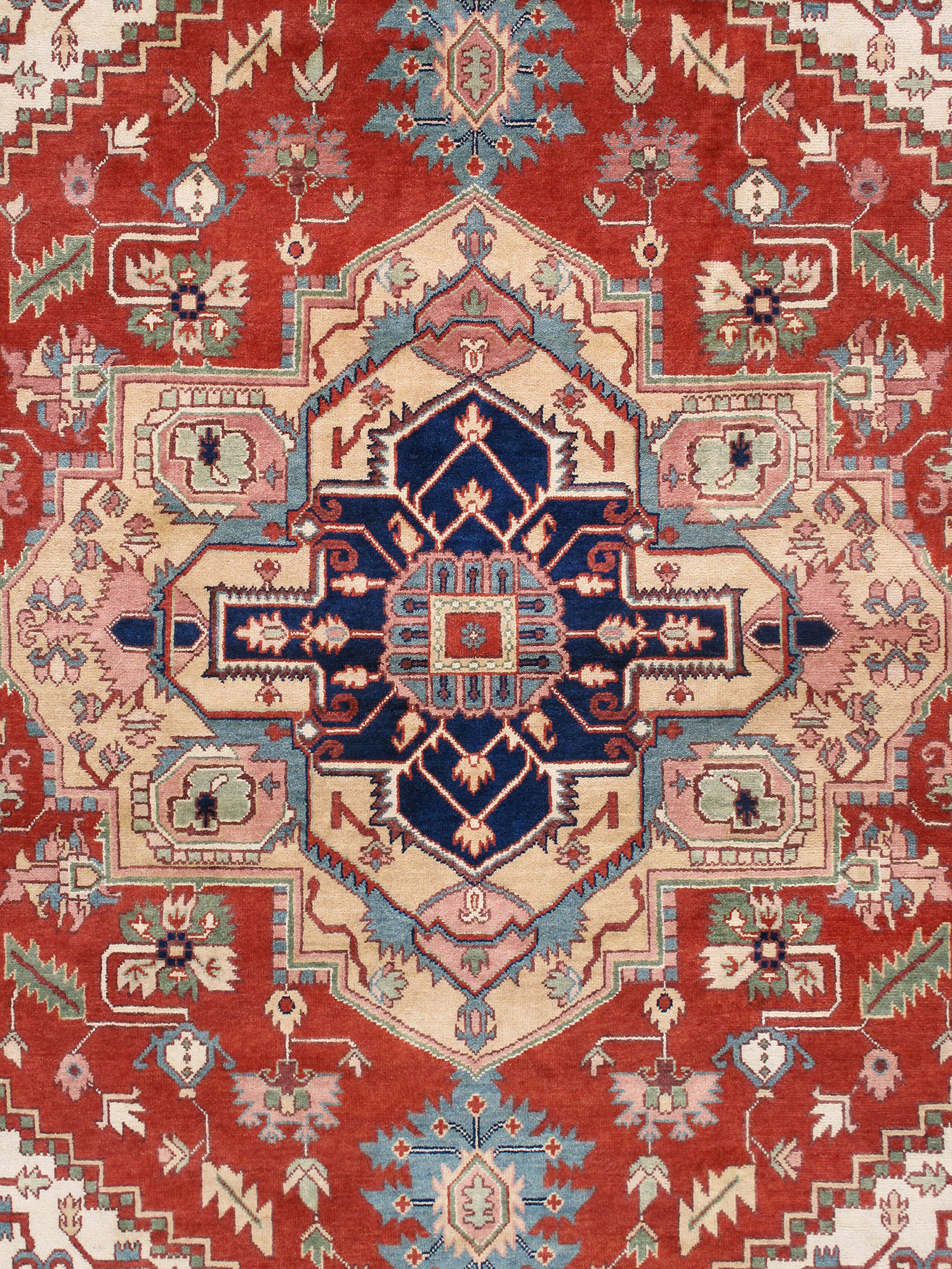 Pasargad Serapi Collection Hand-Knotted Wool Area Rug - Rust/Ivory, 95" x 97" (PB-10B IVO 8x8)
