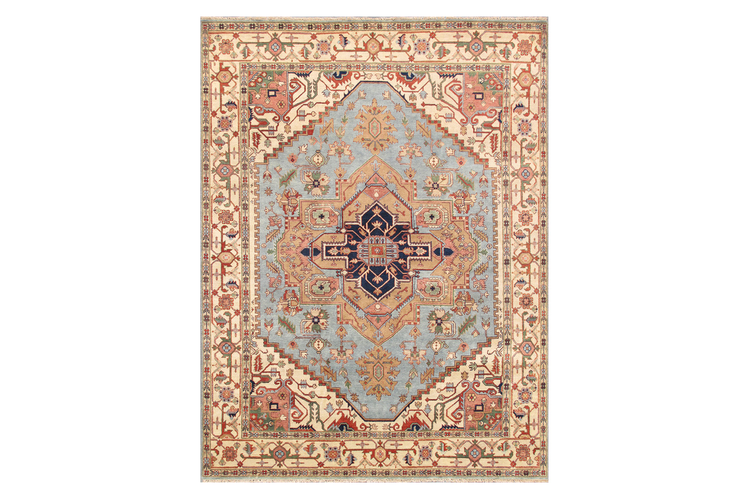 Pasargad - Serapi Collection Hand-Knotted Wool L.Blue Area Rug PB-10BLB