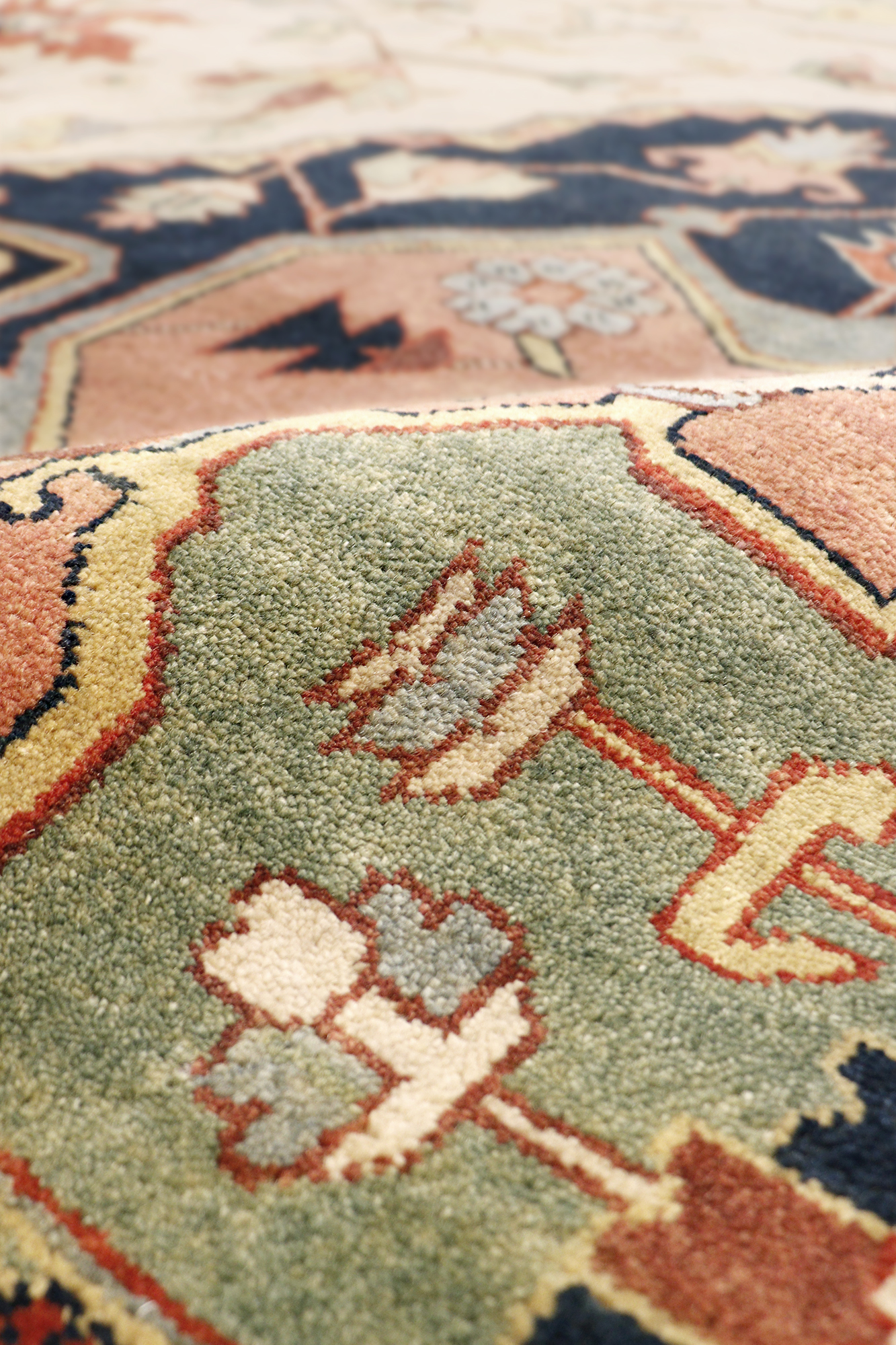Pasargad Serapi Collection Hand-Knotted Lamb's Wool Area Rug - Ivory/Rust, 144" x 218" (PB-20 IVORY 12X18)