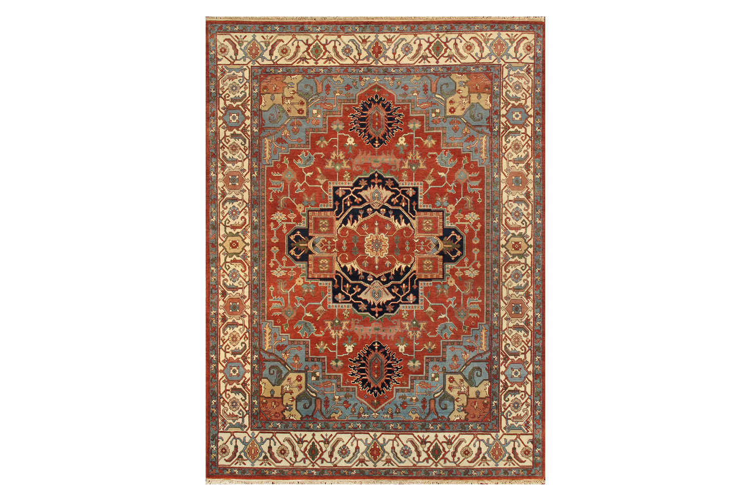 Pasargad - Serapi Collection Hand-Knotted Wool Rust Area Rug PB-5B