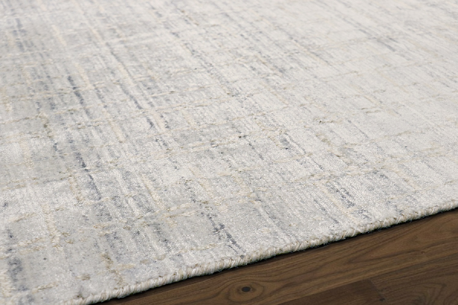 Pasargad Slate Collection Hand-Loomed Bamboo Silk/Wool Area Rug - Ivory/Beige, 96" x 120" (pbfe-02 8x10)