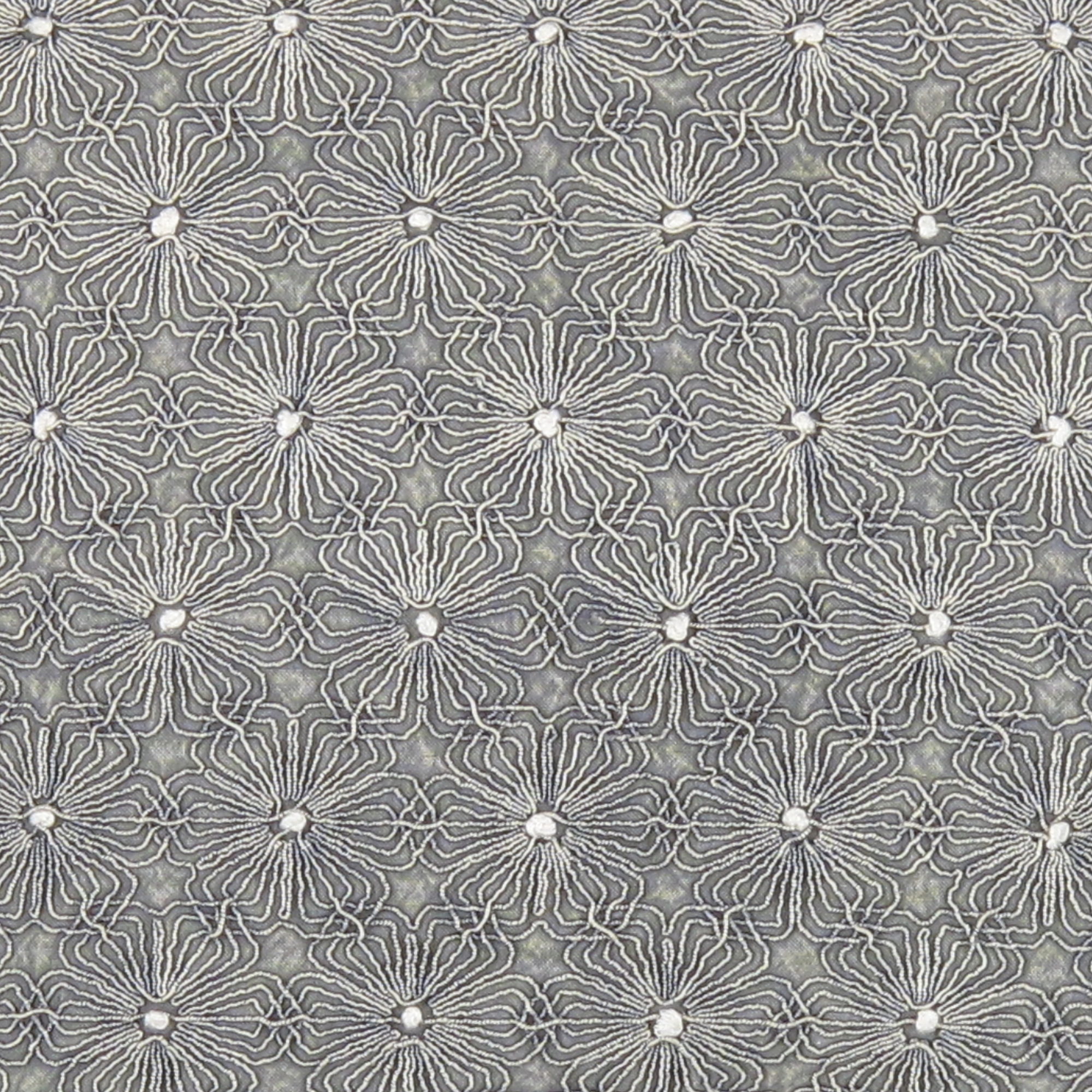 Pasargad - Naples Rectangular Pattern 2 Pillow in Gray/Ivory, Cotton/Bamboo Silk