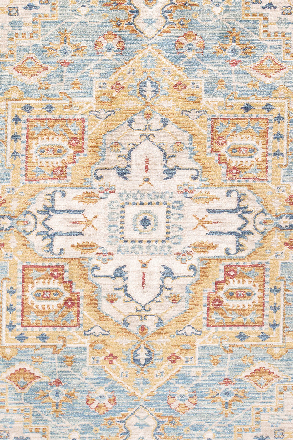 Pasargad Heritage Collection Power Loom L Blue and Ivory Area Rug (PFH-02 6X6) - 72'' x 72''
