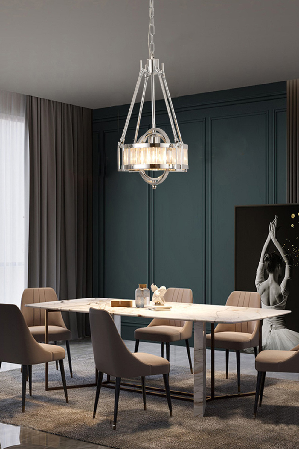 Pasargad - Bistro Collection Metal and Glass Pendant Lights