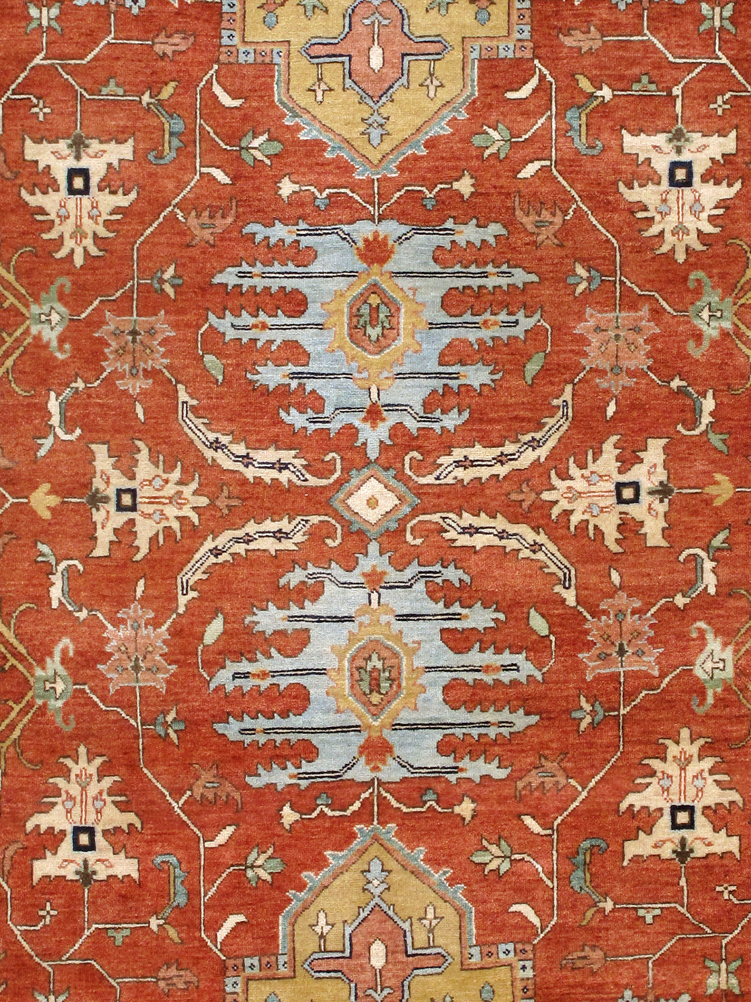 Pasargad Serapi Collection Hand-Knotted Lamb's Wool Area Rug - Rust/Navy, 73" x 193" (PJR-4 LN 6x16)