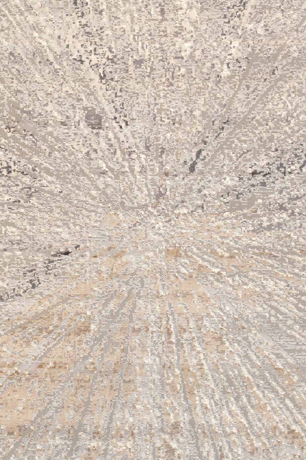 Pasargad Starburst Design Power Loom White Area Rug (PL-694C 4X6) - 48'' x 72''
