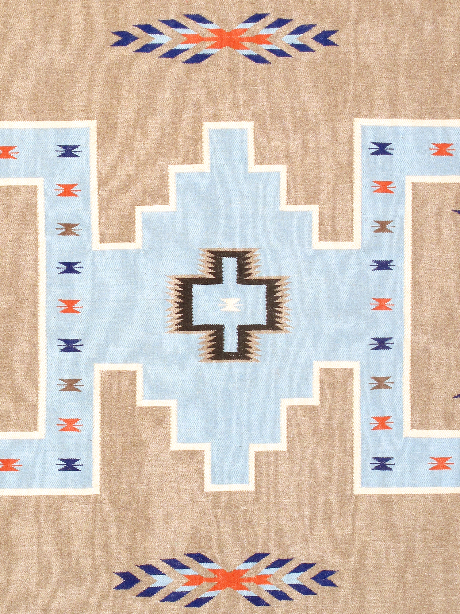 Pasargad - Tuscany Collection Flatweave Wool Area Rug in Mocha/Ivory, 97" x 122" (PNT-311 8x10)