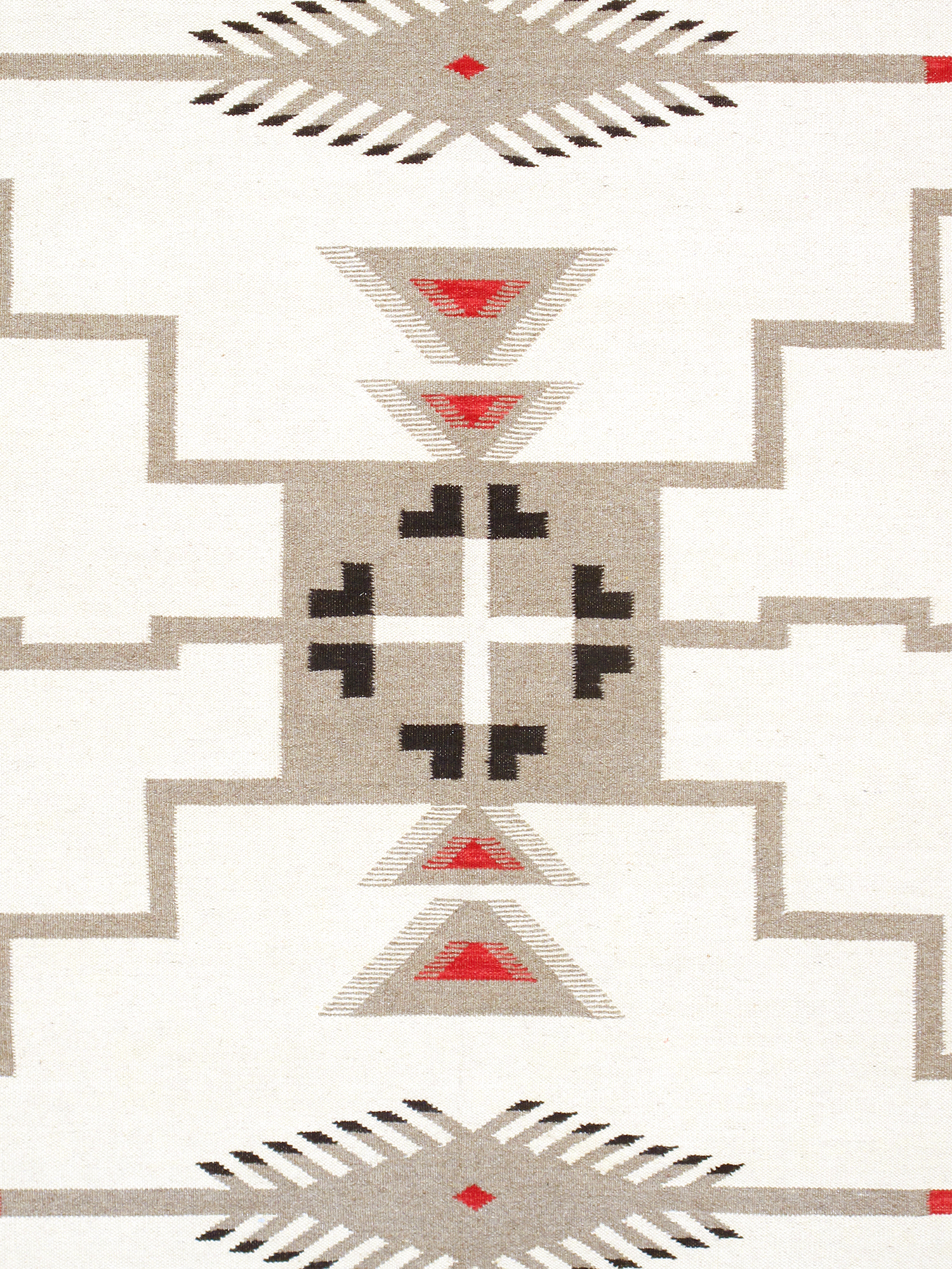 Pasargad - Tuscany Collection Flatweave Wool Area Rug in Ivory/Black, 98" x 118" (PNT-337 8x10)