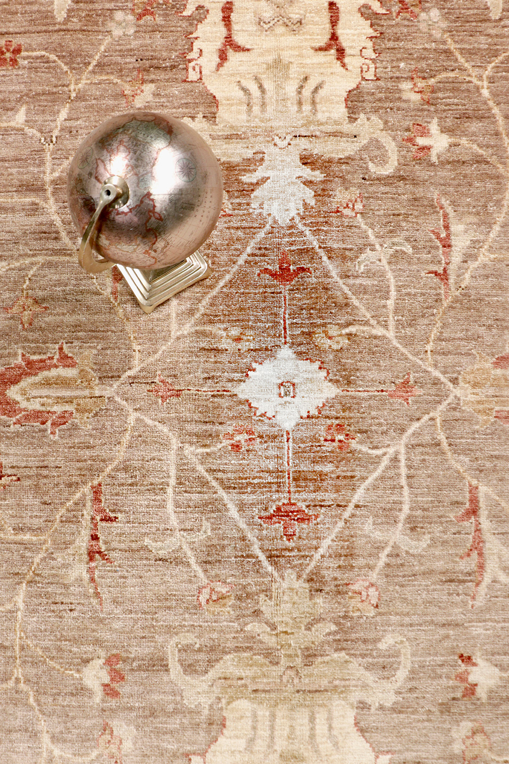Pasargad - Farahan Collection Hand-Knotted Lamb's Wool Brown Area Rug 108'' x 150'' (POMID-32 9X13)