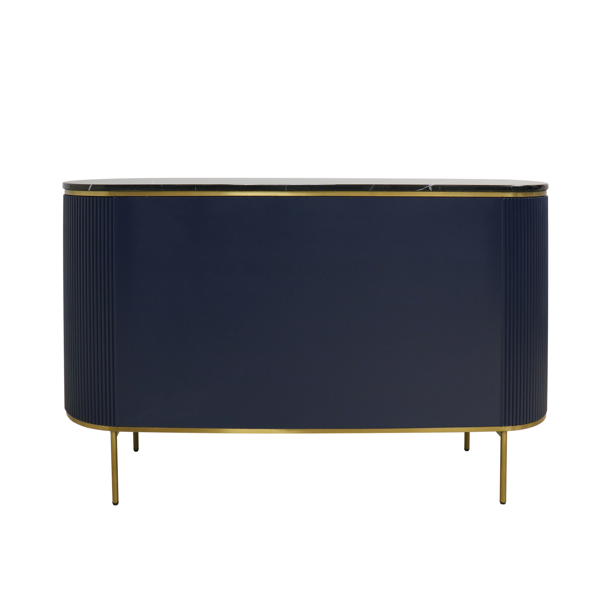 Pasargad - Theodore Marble Top Sideboard in Navy/Gold, Wood