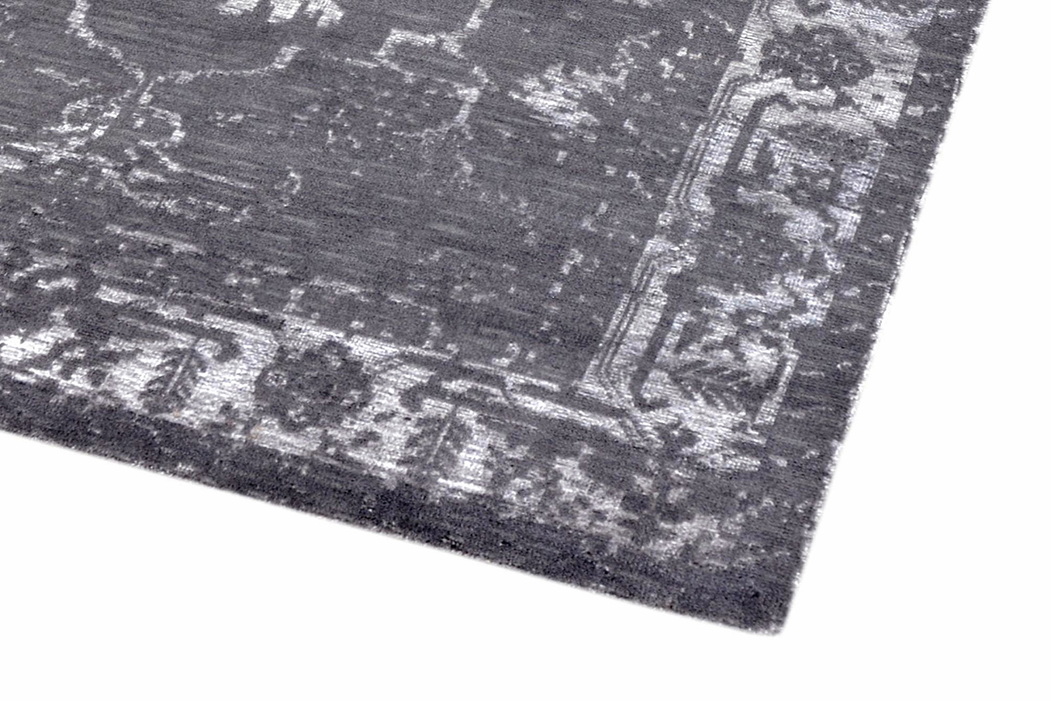 Pasargad - Silk Fusion Florence Collection Hand-Knotted Silk and Wool Area Rug 60'' x 96'' (PRAYA-07 DAR 5X8)