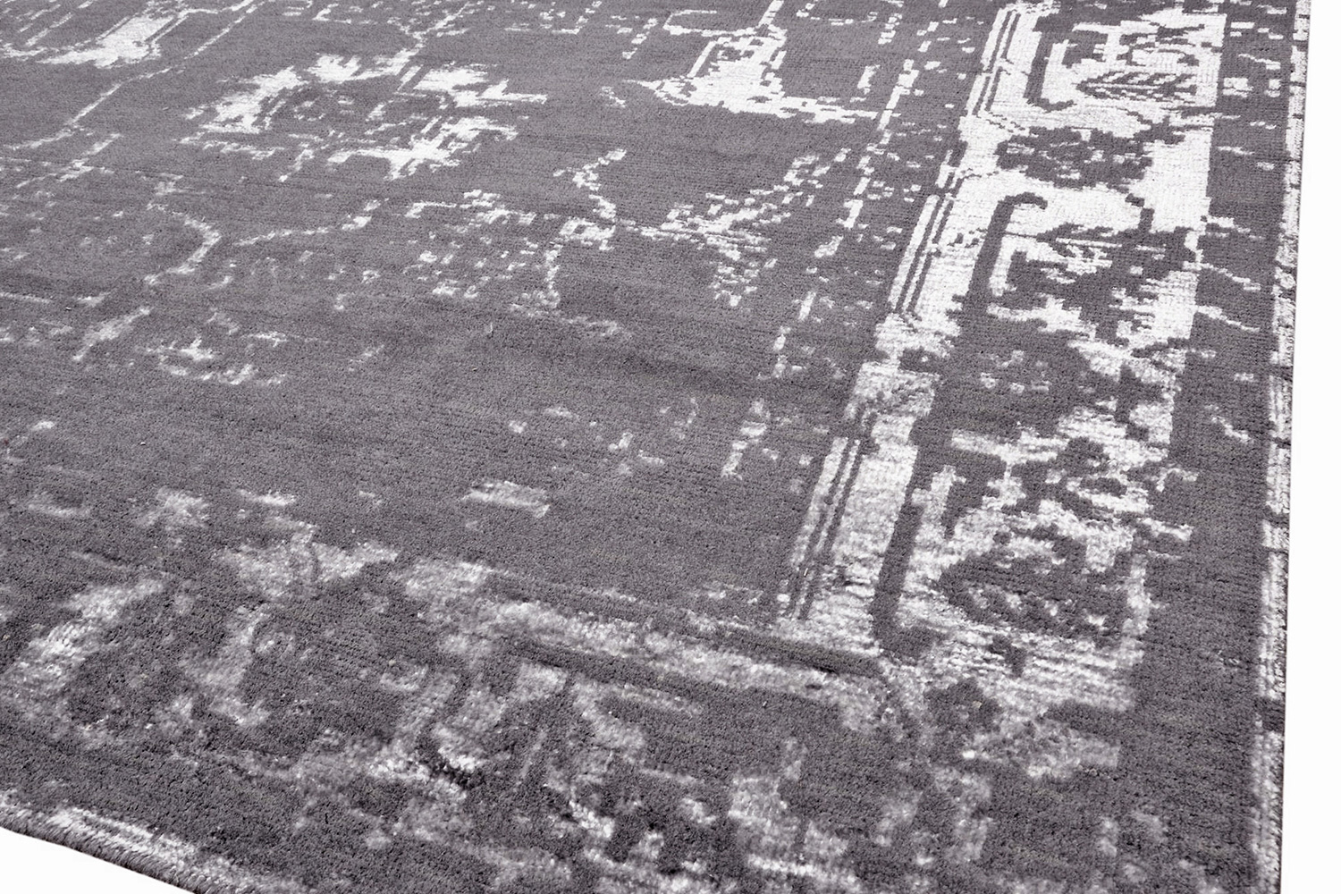 Pasargad - Silk Fusion Florence Collection Hand-Knotted Silk and Wool Area Rug 60'' x 96'' (PRAYA-07 DAR 5X8)