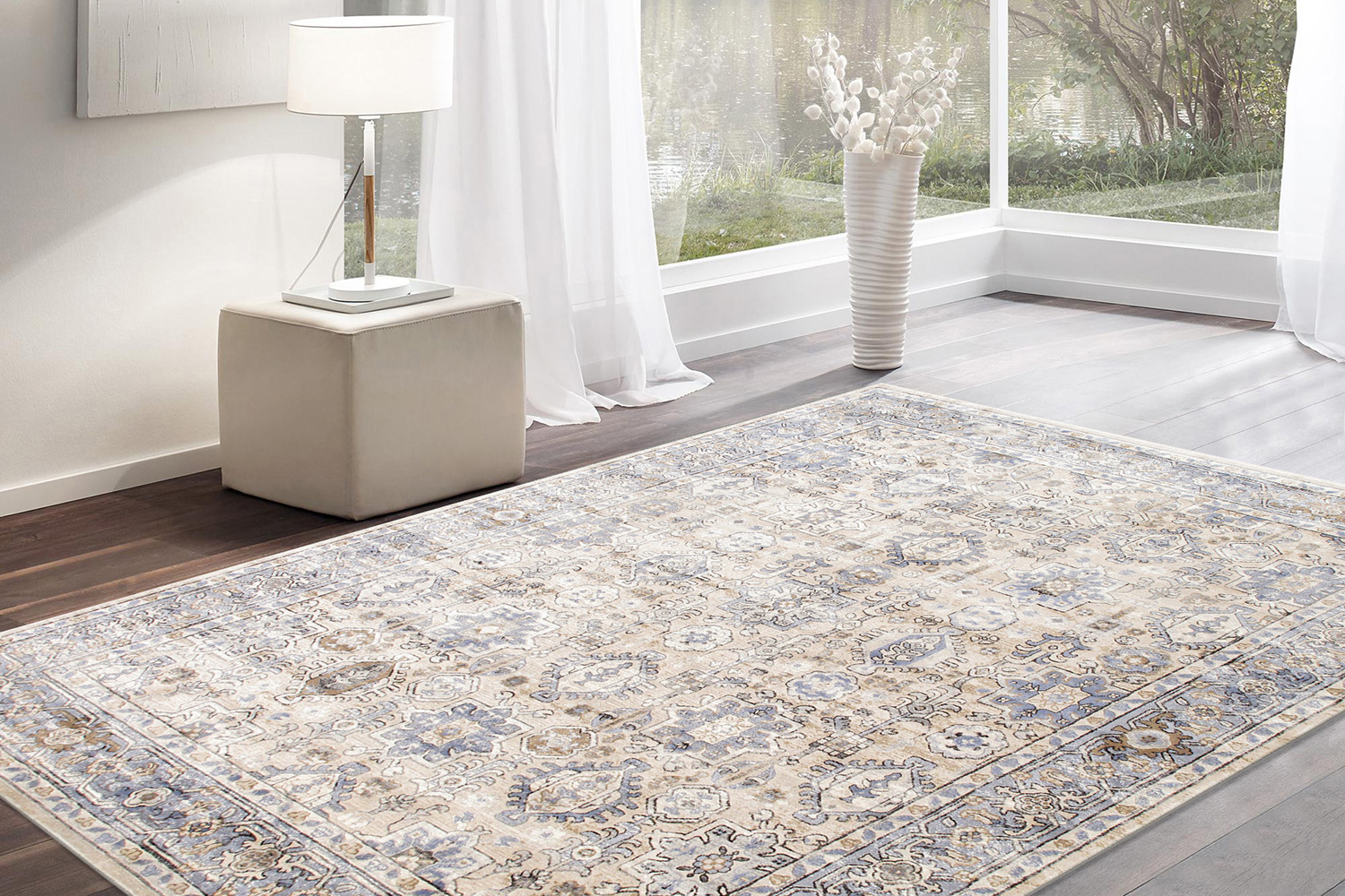 Pasargad Amadeus Design Power Loom Area Rug (PRC-1022BB 4X6) - 48'' x 72''