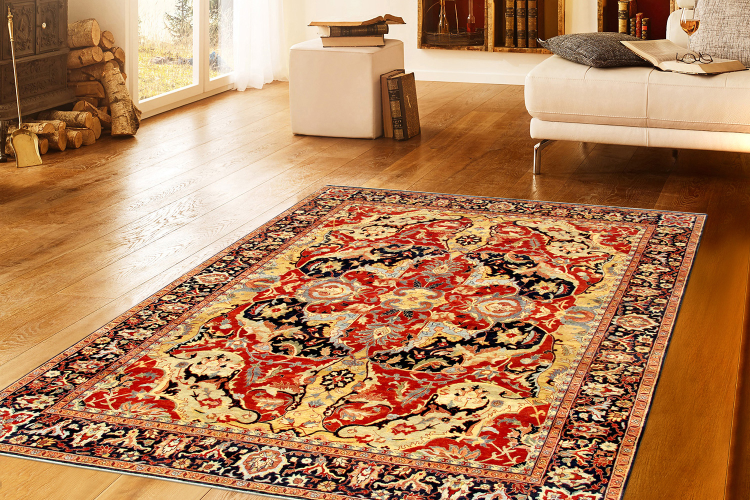 Pasargad Bidjar Collection Hand-Knotted Lamb's Wool Area Rug (PS-1 9X12) - 108'' x 144''