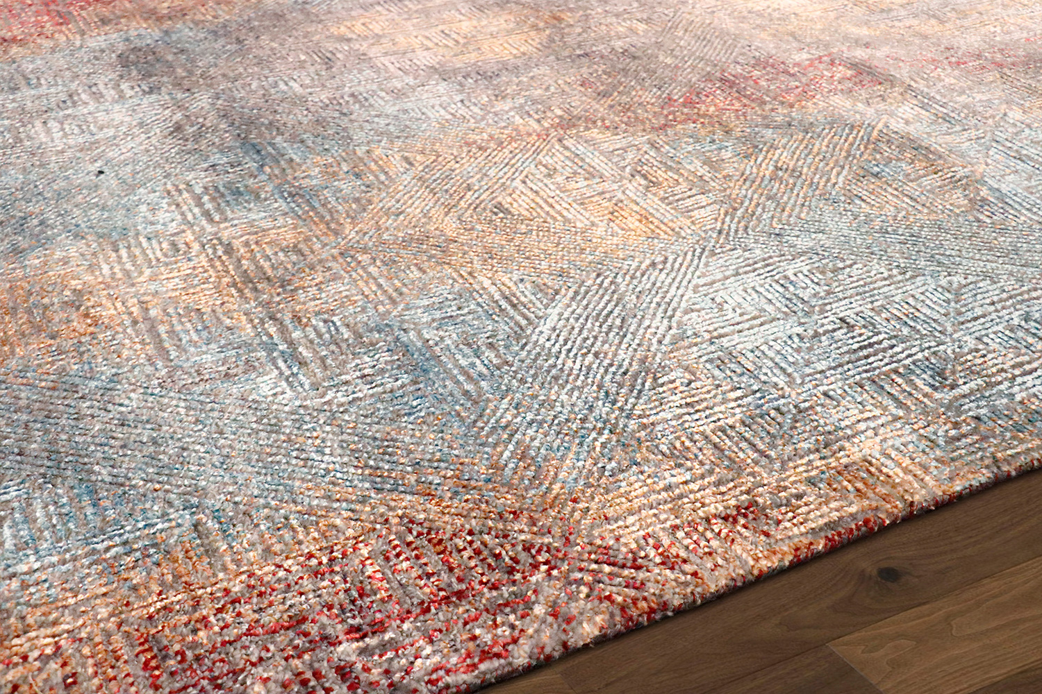 Pasargad Cosmo Collection Hand-Knotted Silk and Wool Area Rug (PS-241 8X10) - 96'' x 124''