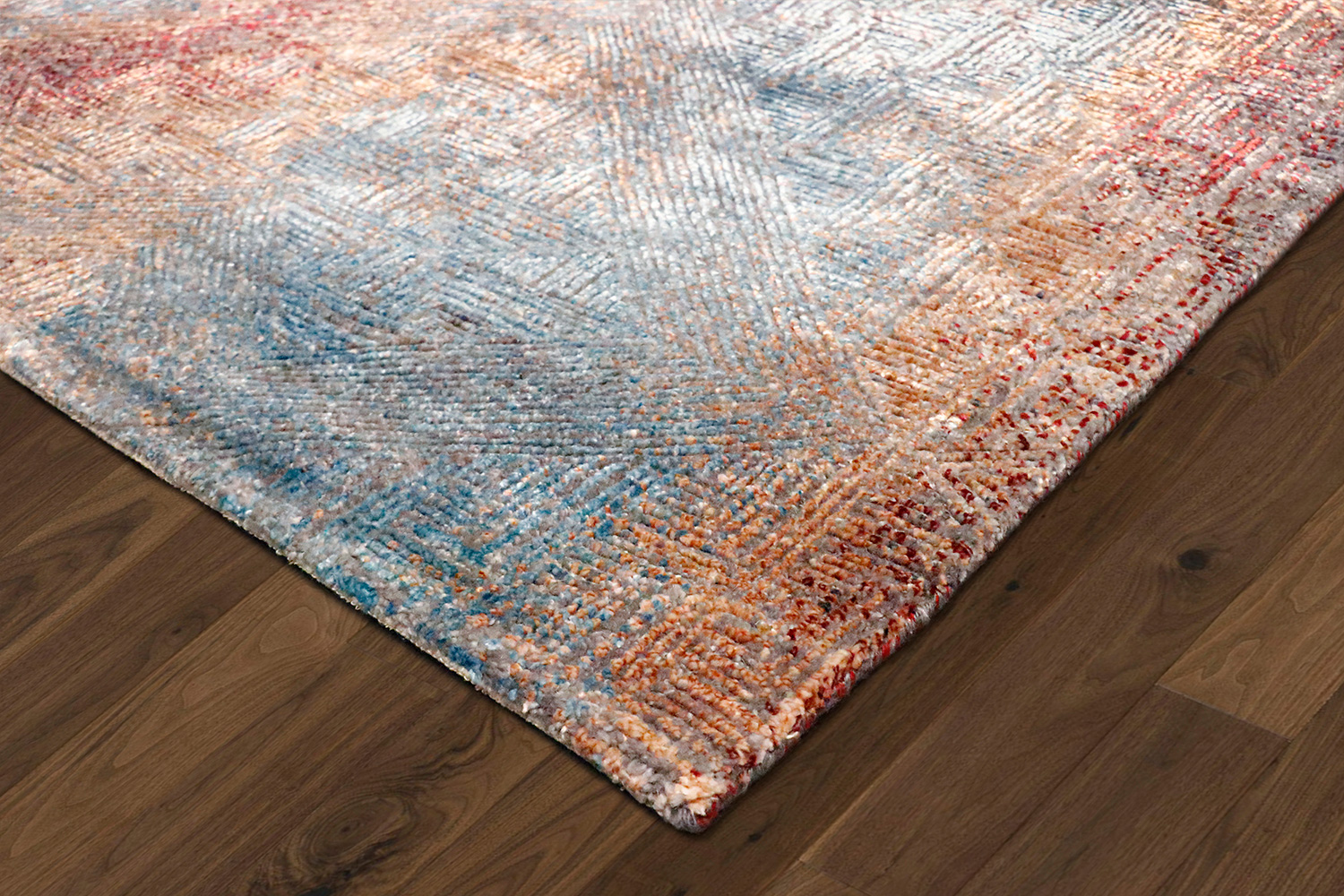 Pasargad Cosmo Collection Hand-Knotted Silk and Wool Area Rug (PS-241 8X10) - 96'' x 124''