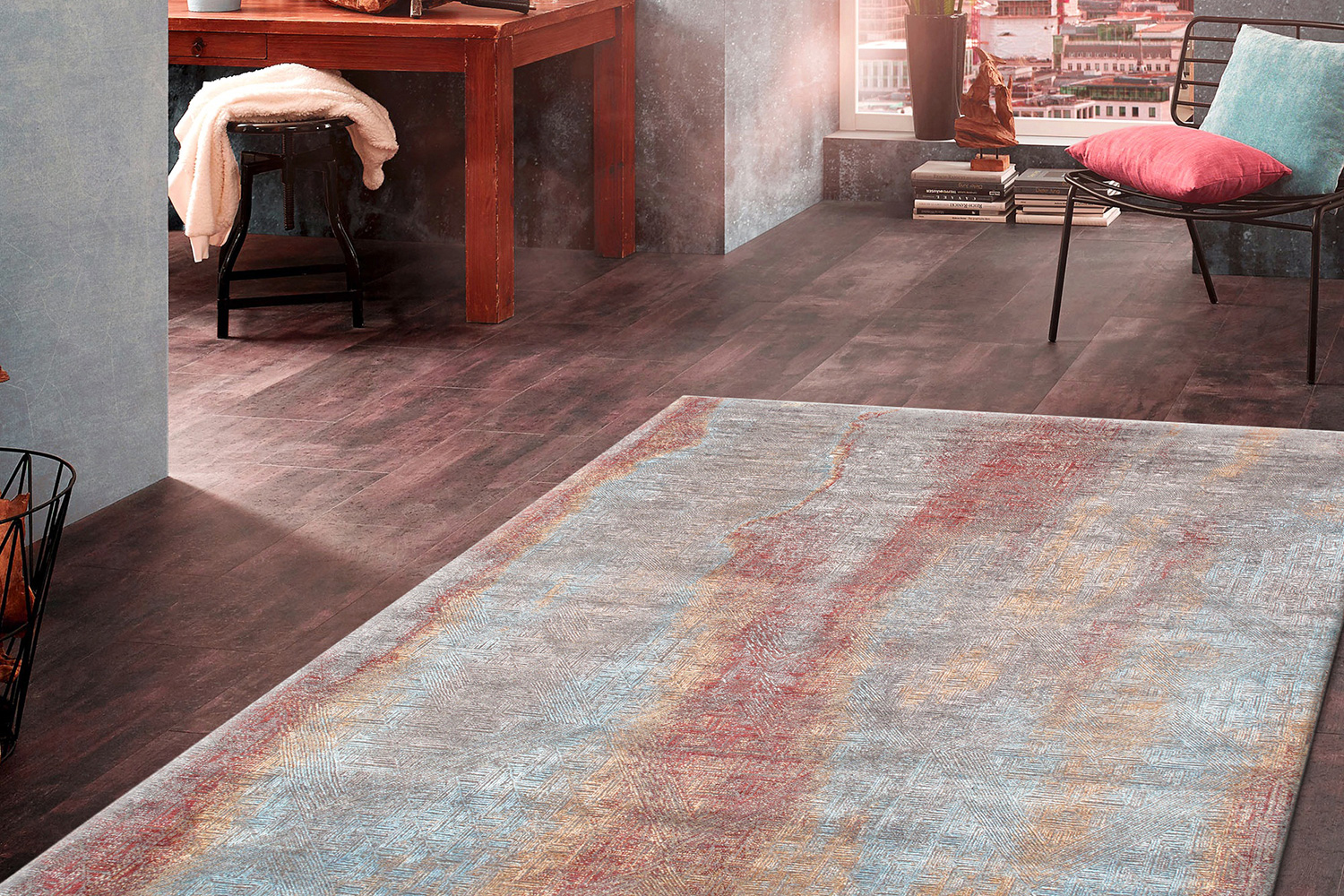 Pasargad Cosmo Collection Hand-Knotted Silk and Wool Area Rug (PS-241 8X10) - 96'' x 124''