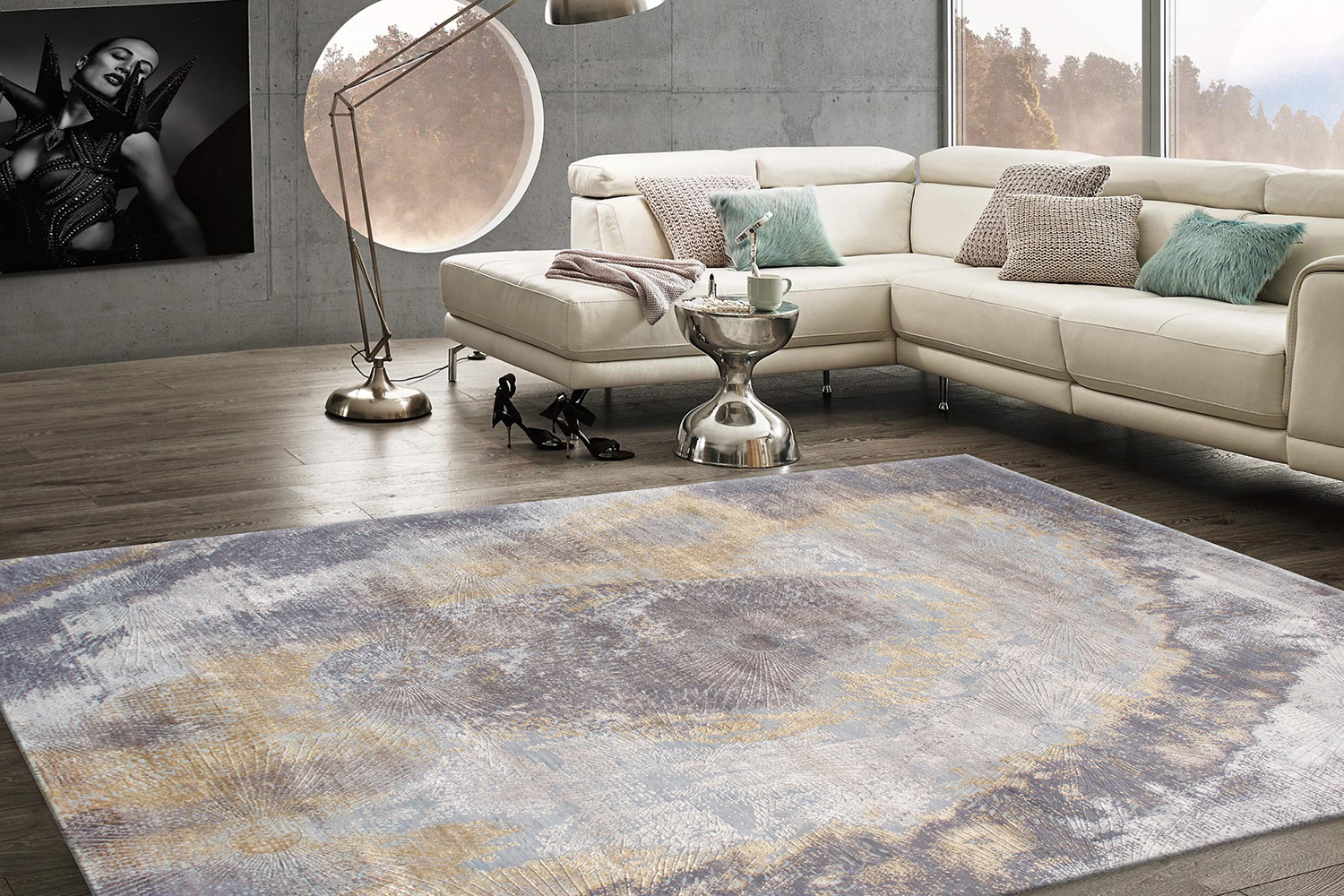 Pasargad Cosmo Collection Hand-Knotted Silk and Wool Area Rug 121'' x 164'' (PS-248 10X14)
