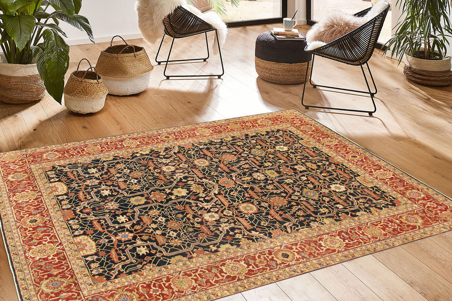 Pasargad - Turkish Ferehan Collection Hand-Knotted Lamb's Wool Area Rug 109'' x 146'' (PS-36N 9X12)
