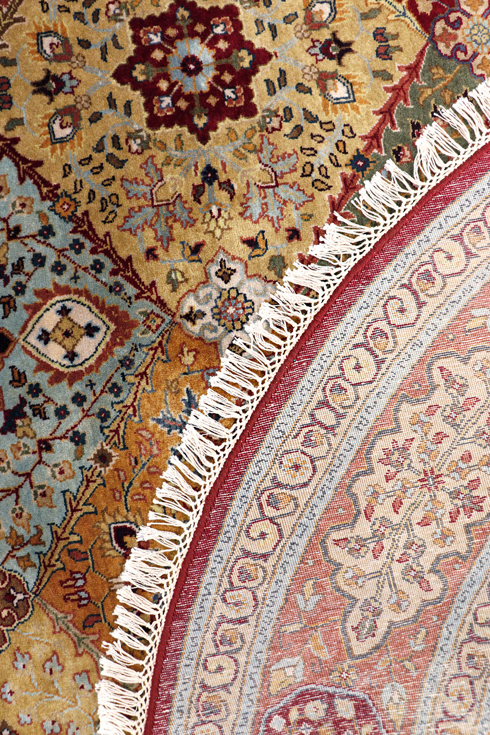 Pasargad Tabriz Collection Hand-Knotted Lamb's Wool Area Rug (PSK-2 RED 6X6) - 72'' x 72''