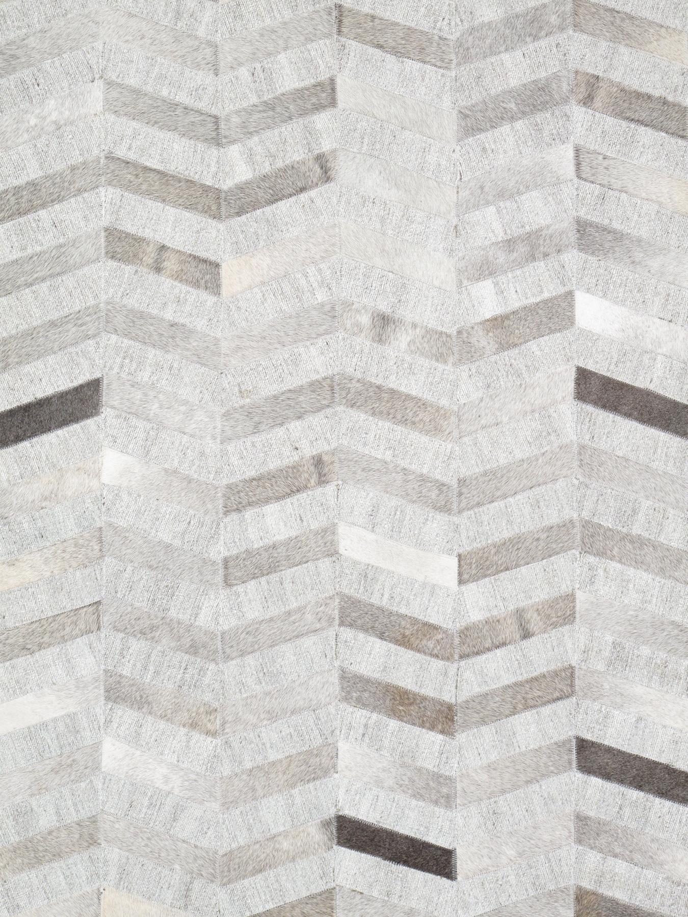Pasargad - Galaxy Collection Cowhide Cowhide/Sari Silk Area Rug in Silver, 144" x 180" (ptx-3105 12x15)