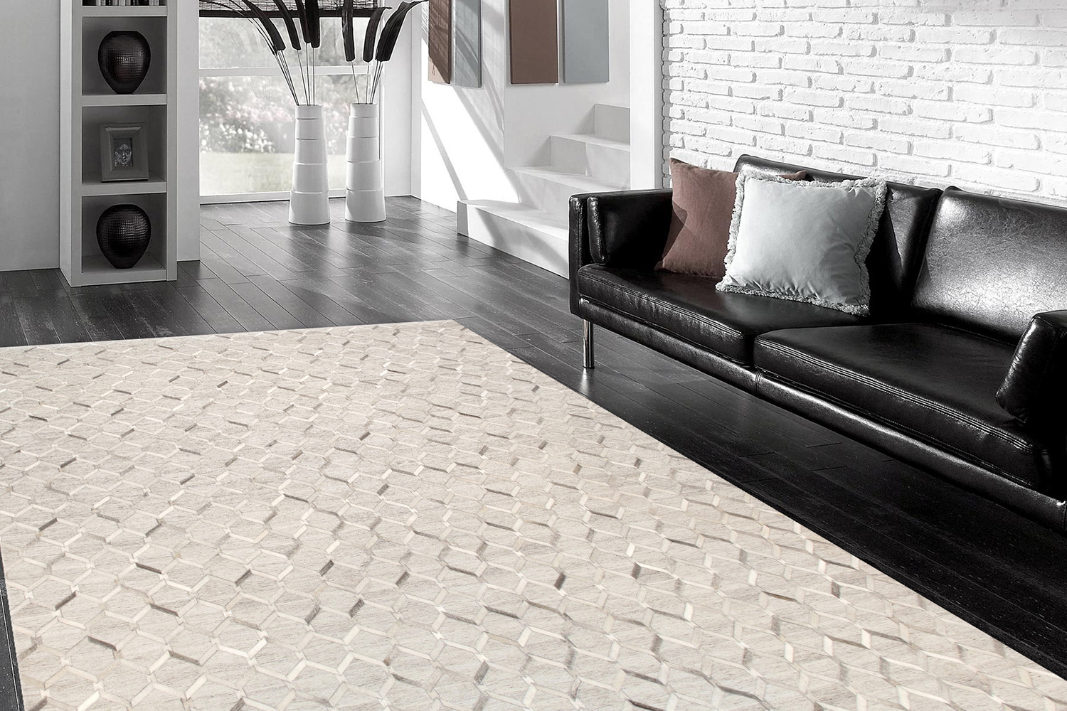 Pasargad Hand-Loomed Cowhide Area Rug (PTX-3284 5X8) - 60'' x 96''