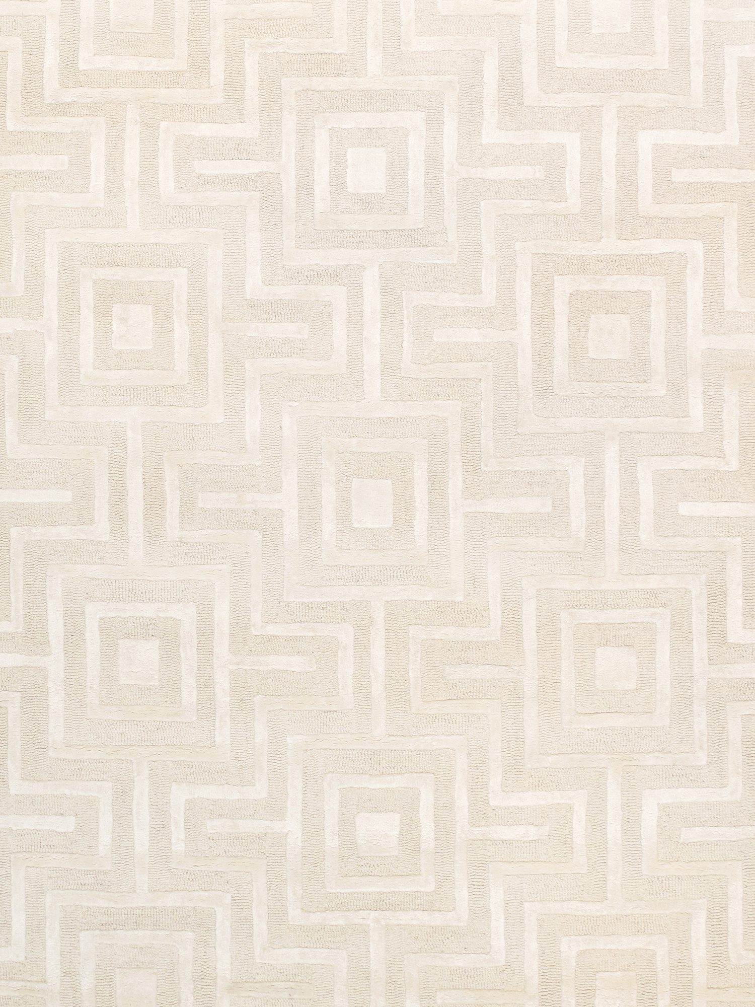 Pasargad Edgy Collection Tufted Bamboo Silk/Wool Area Rug - Ivory, 31" x 144" (pvny-24 rnr 2.7x12)