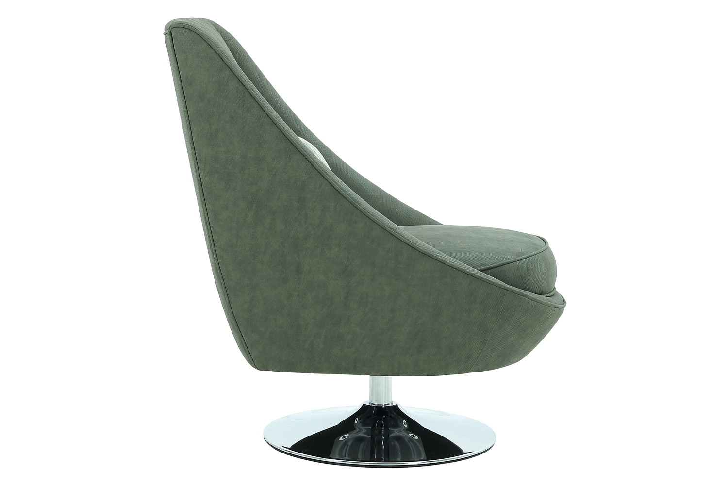 Pasargad - Noho Collection Silver Swivel Accent Chair with Pillow