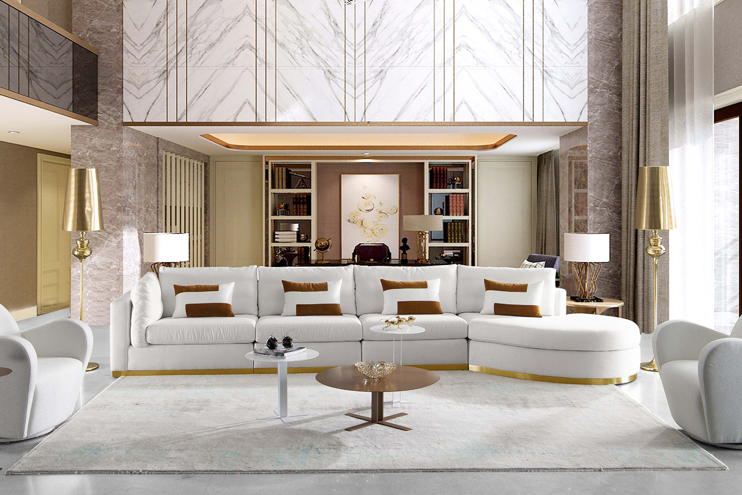 Pasargad - Elena Collection Modern Swivel Chair
