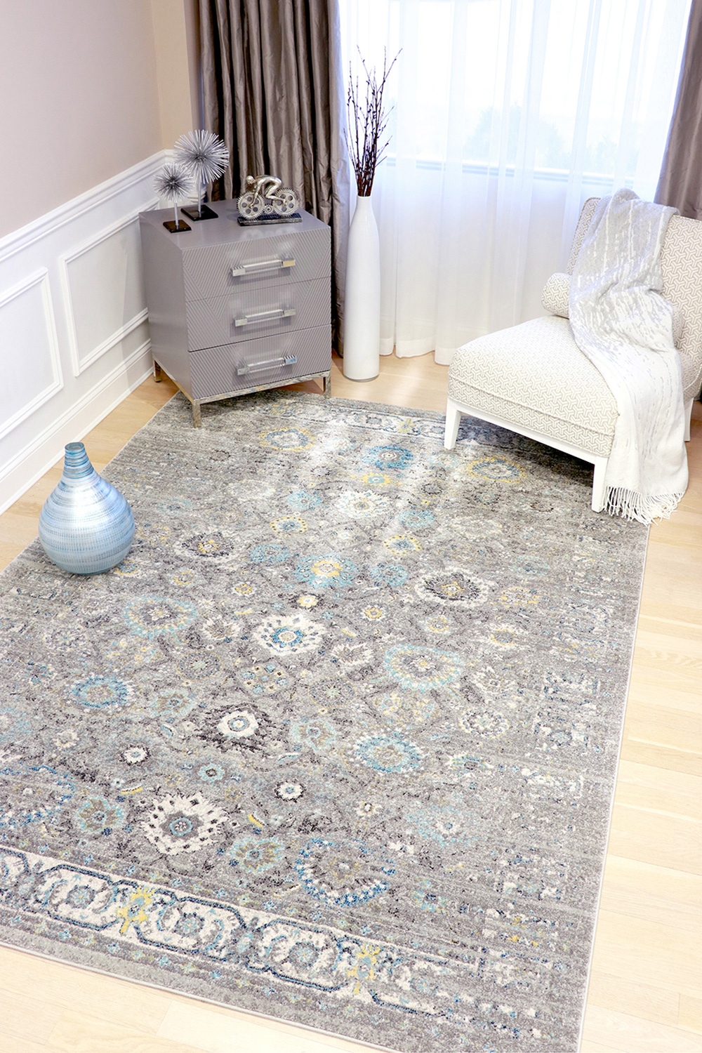 Pasargad Chelsea Design Power Loom Area Rug (RC-5586SS 6'7X9) - 79'' x 108''