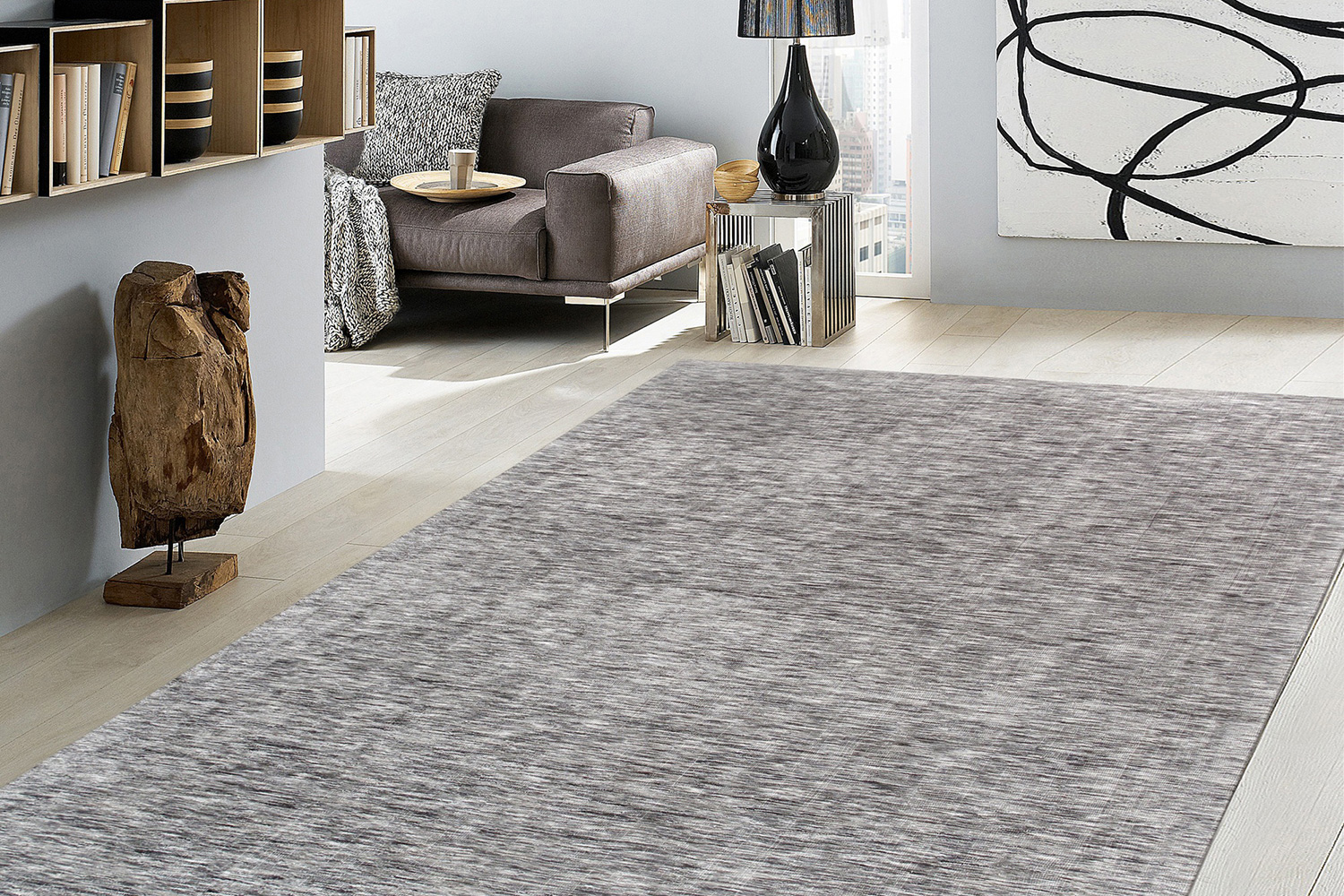 Pasargad - Transitional Collection Hand-Loomed Polyester and Cotton Area Rug 60'' x 96'' (RENO-05 5X8)