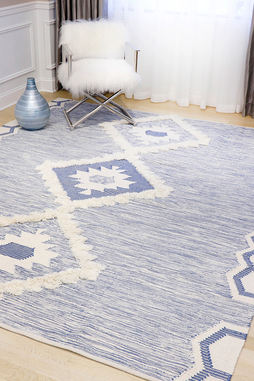 Pasargad Santa Fe Collection Cotton and Wool Area Rug (SF-03 8X10) - 96'' x 120''