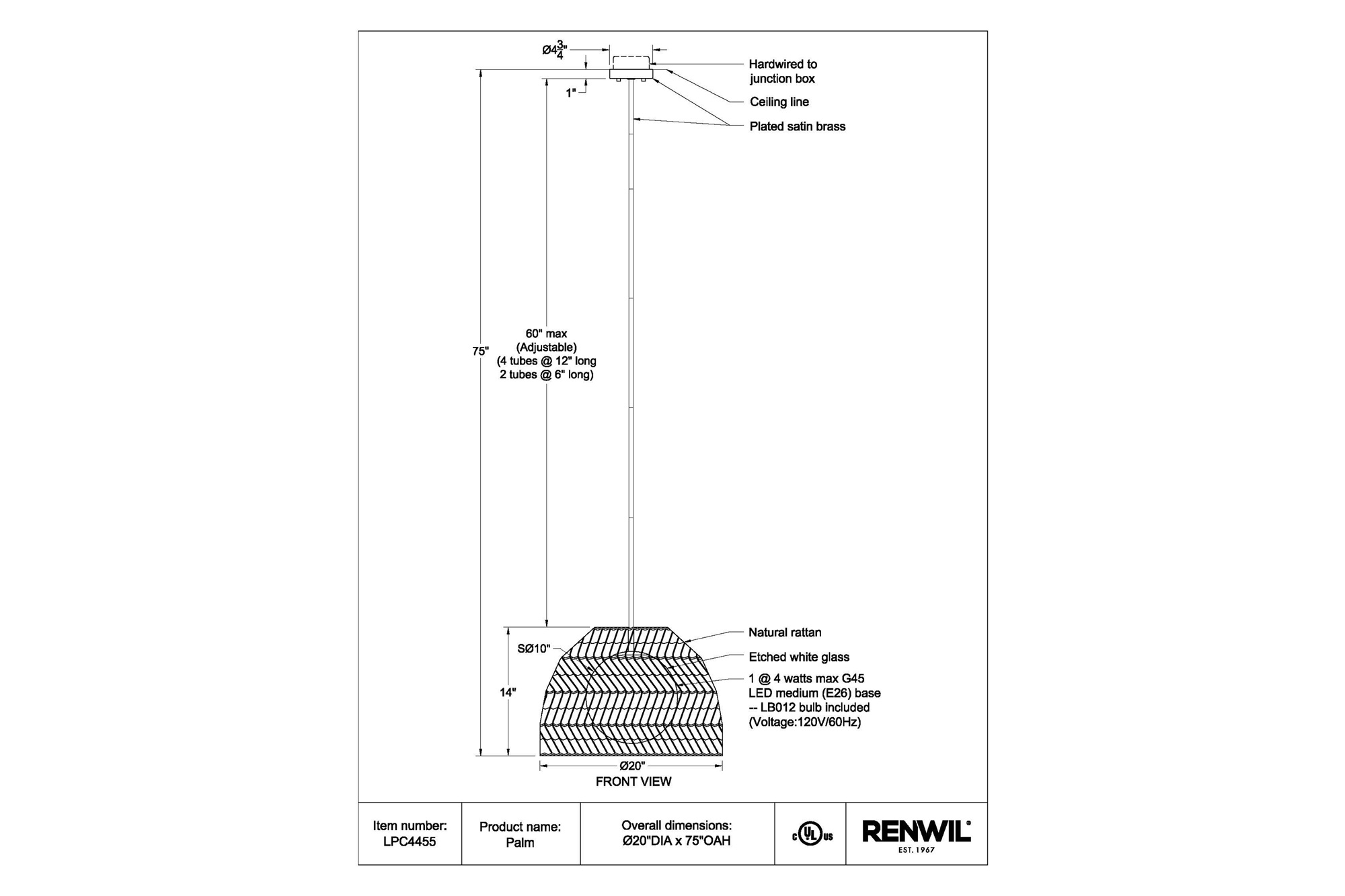 Renwil - Palm Pendant Lighting