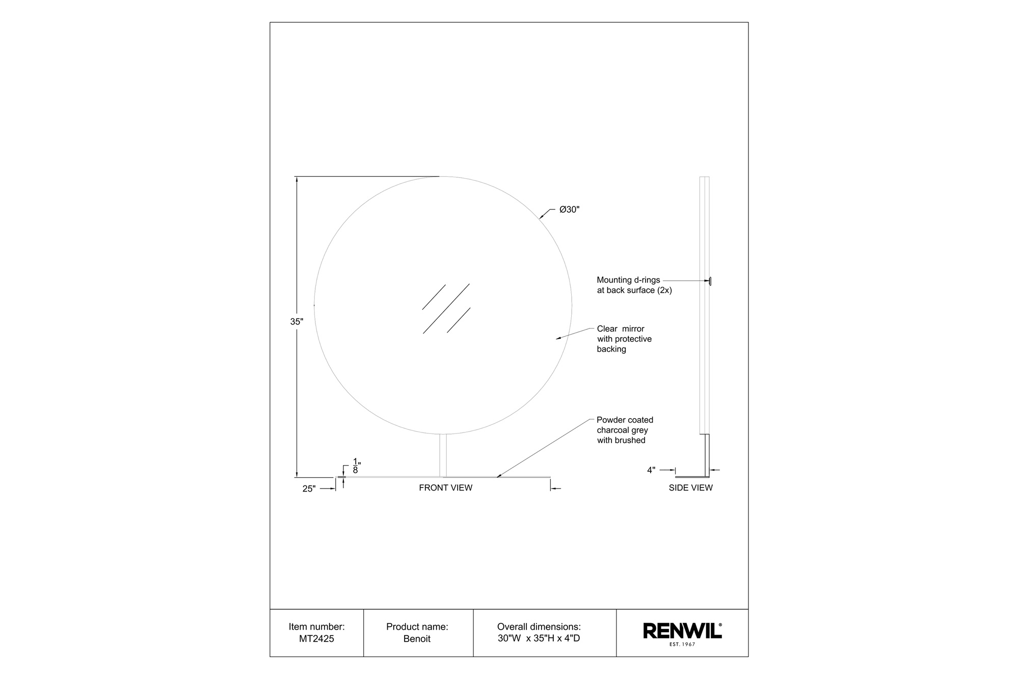 Renwil - Benoit Wall Mirror