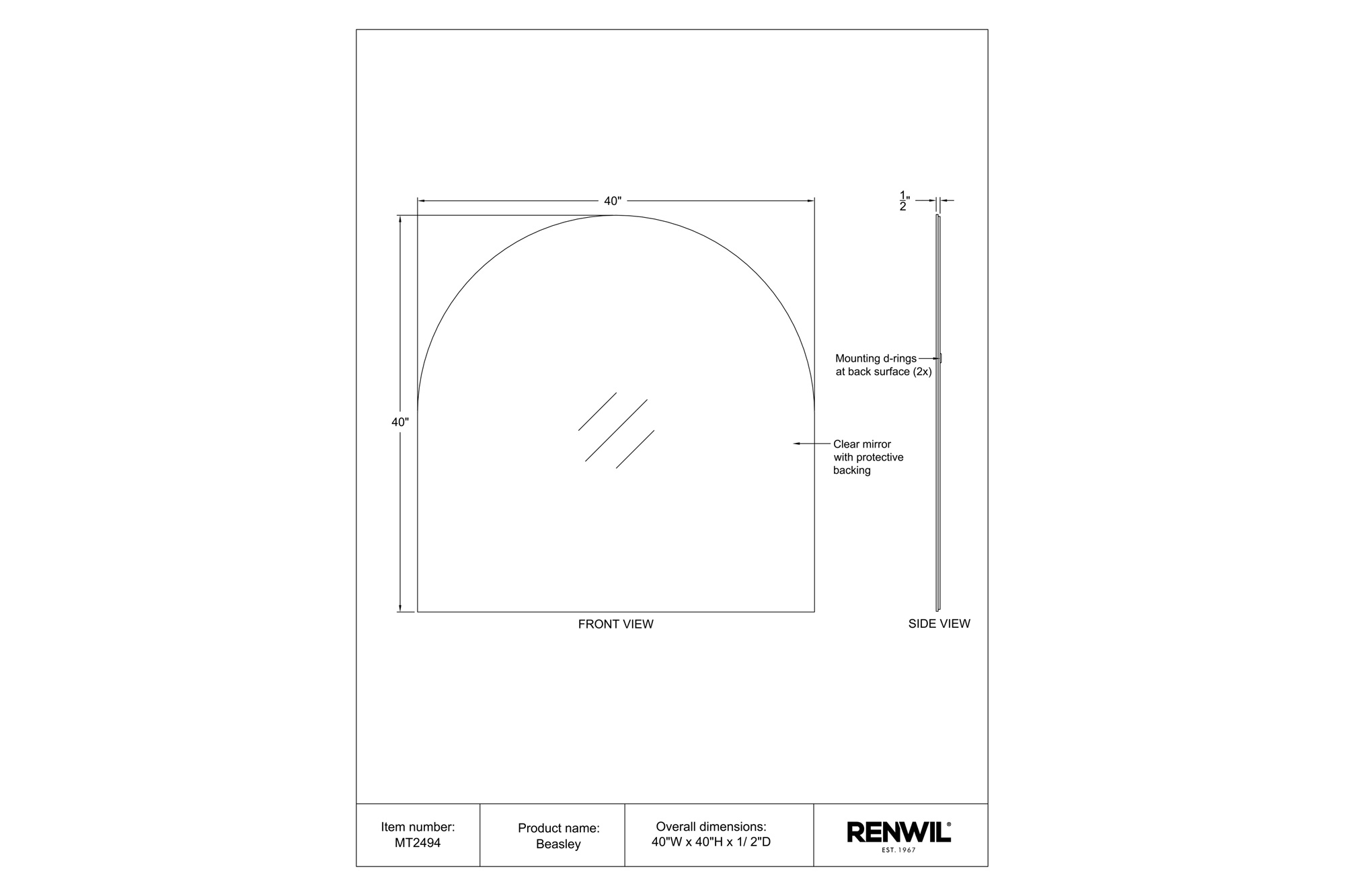 Renwil - Beasley Wall Mirror